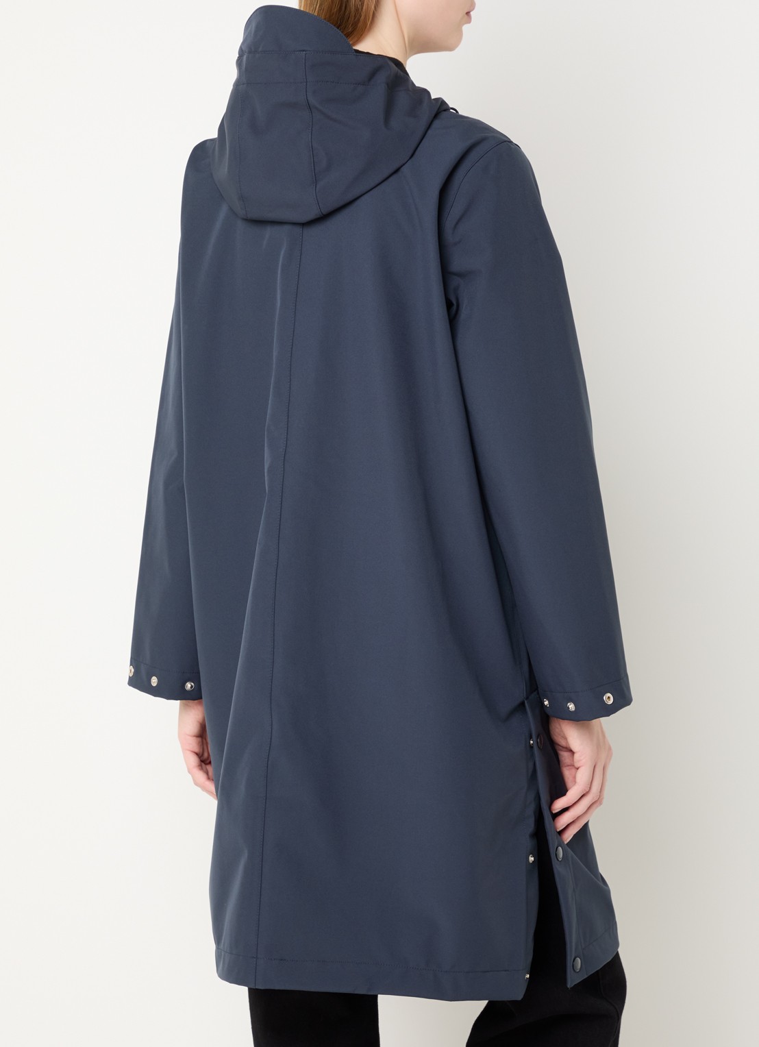 Ilse Jacobsen Softshell regenjas met capuchon - achterkant donkerblauw