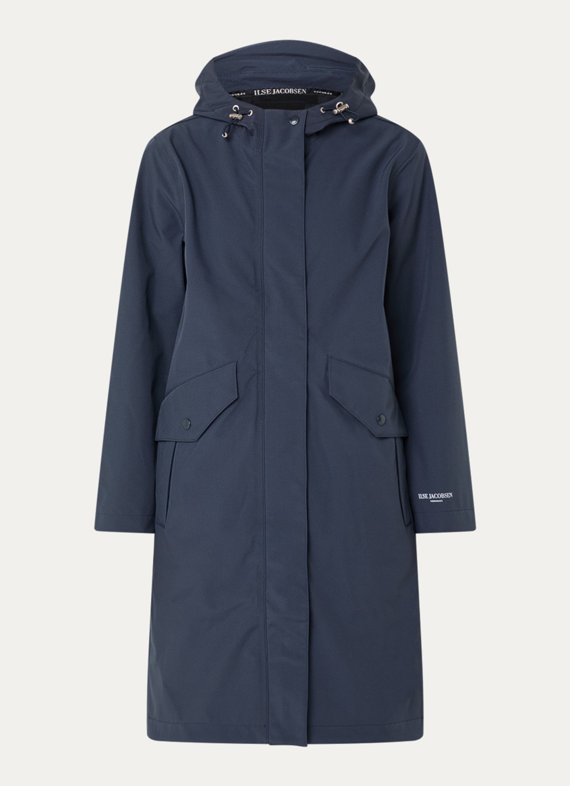 Ilse Jacobsen Softshell regenjas met capuchon - voorkant 2 donkerblauw