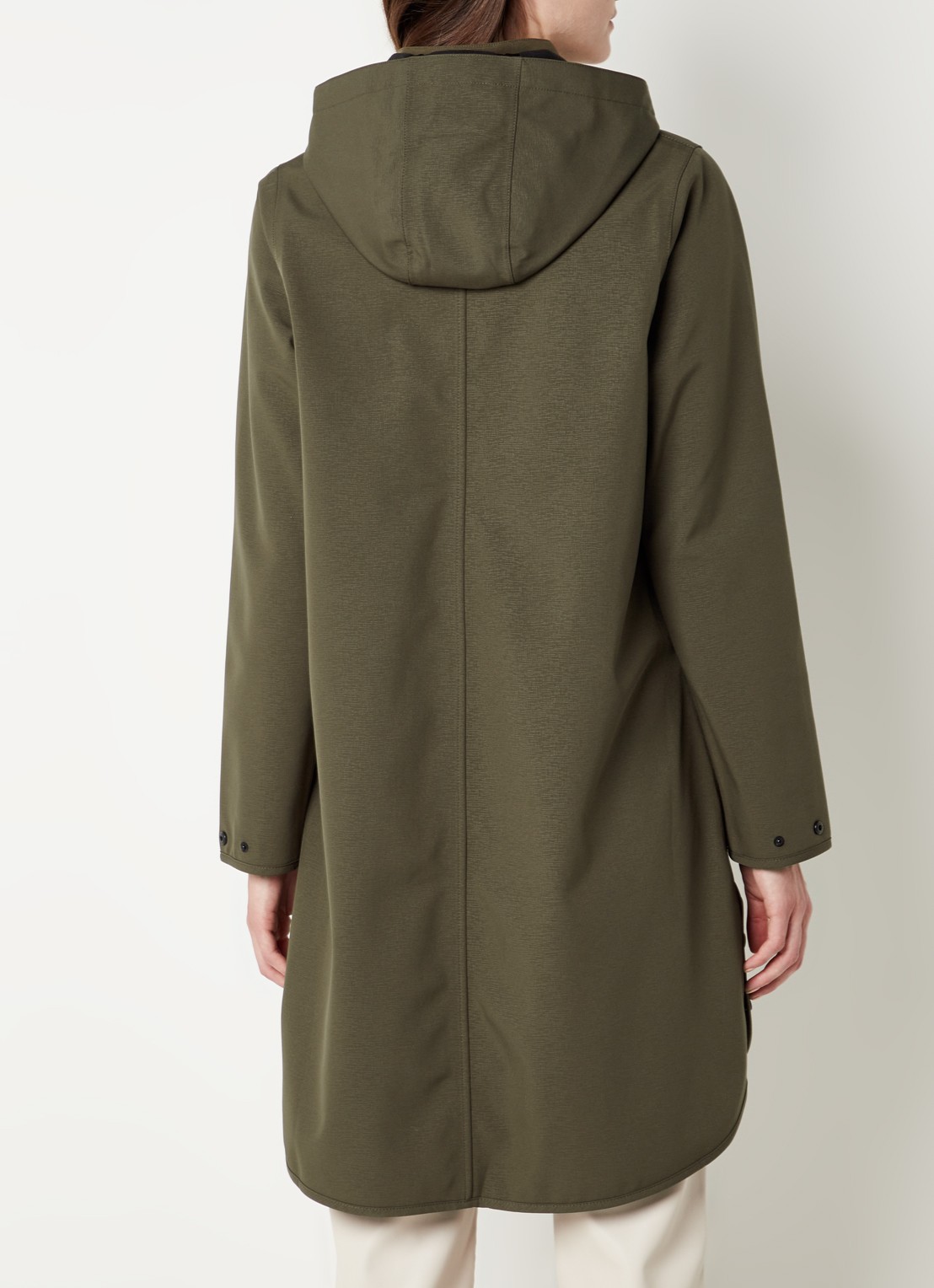 Ilse Jacobsen Softshell regenjas met ritszakken  - achterkant 3 groen