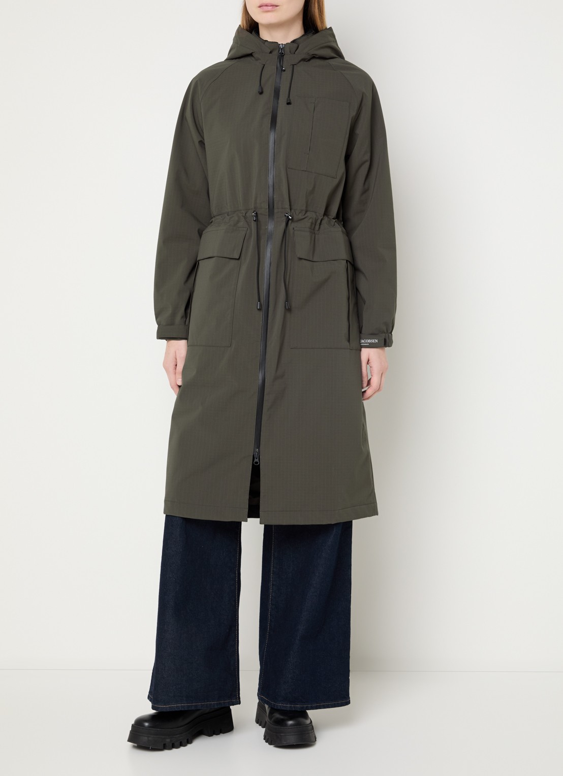 Ilse Jacobsen Thermy parka met afneembare capuchon - detail bronsgroen