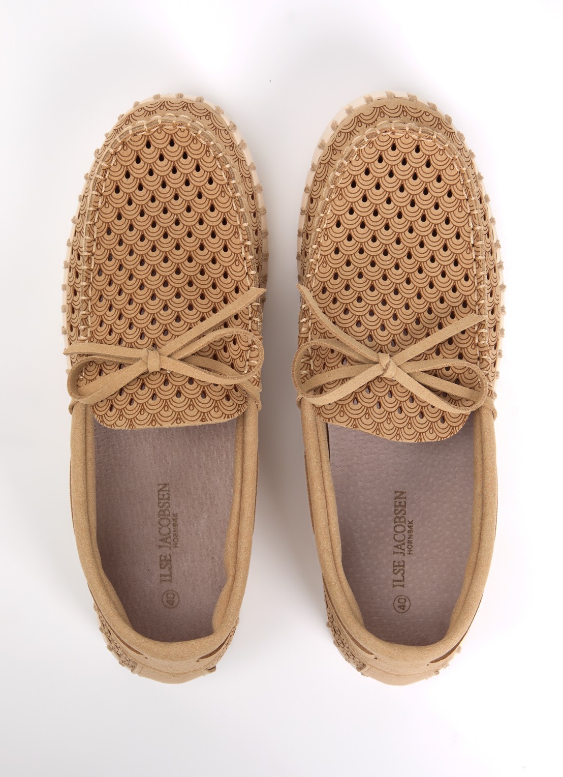 Ilse Jacobsen Tulip mocassin met structuur - detail 3 zand