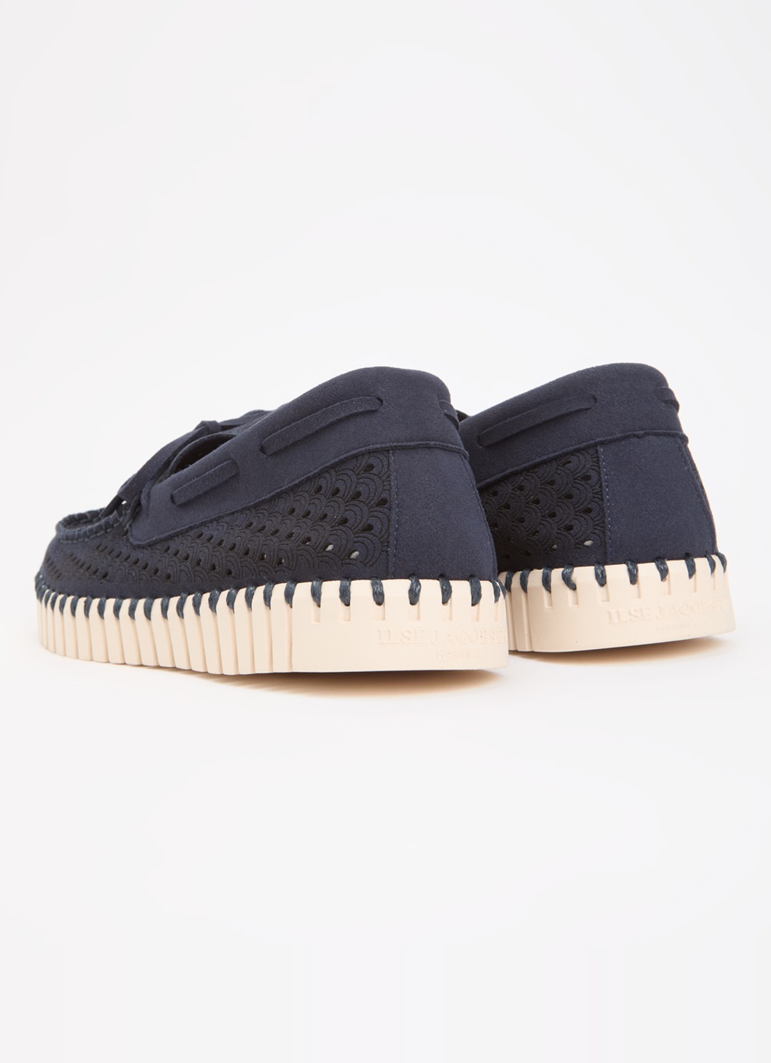 Ilse Jacobsen Tulip mocassin met structuur - achterkant 5 indigo