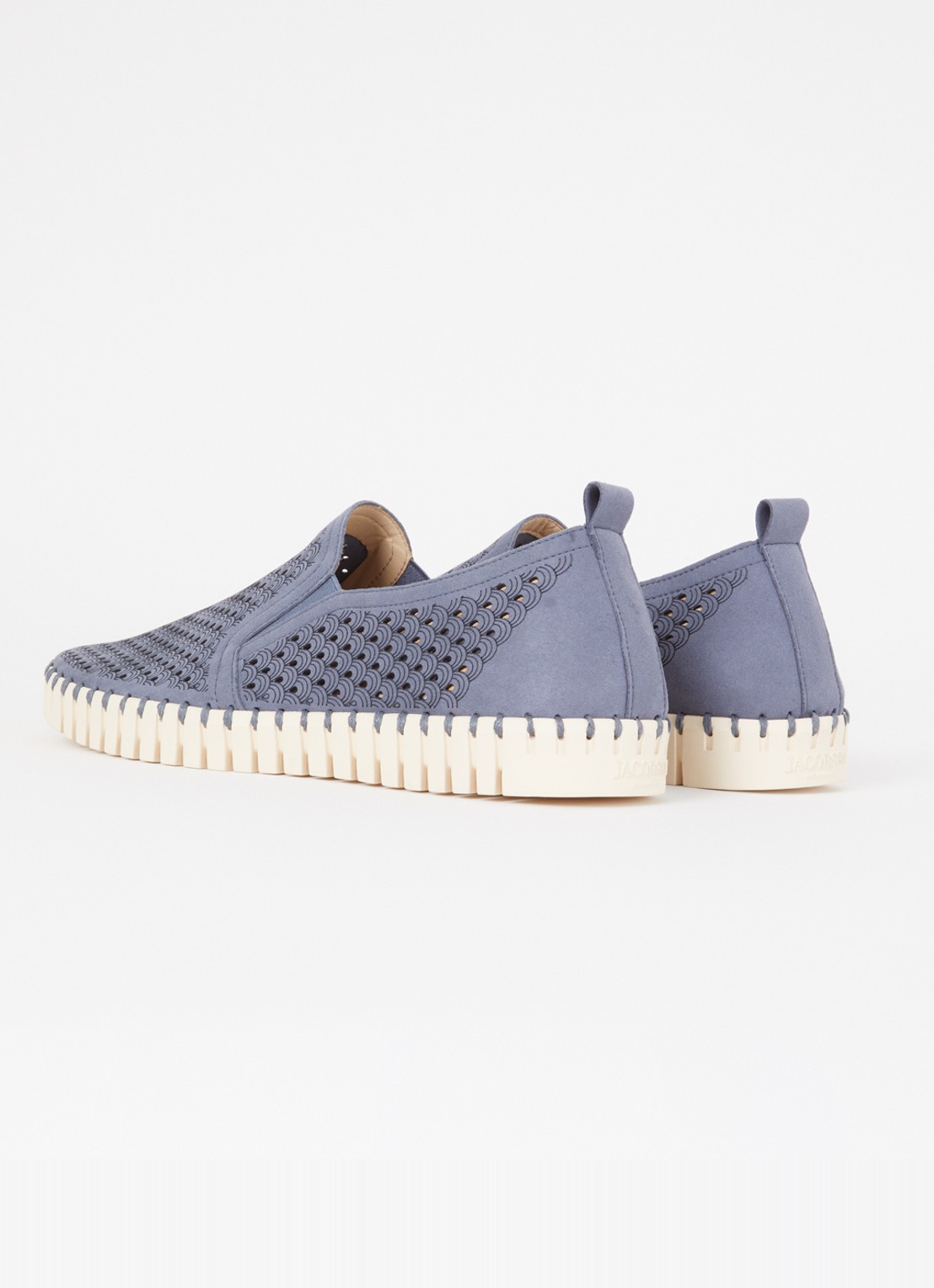 Ilse Jacobsen Tulip slip-on met cut-out detail - achterkant staalblauw