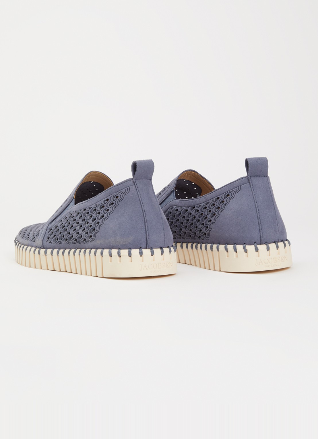 Ilse Jacobsen Tulip slip-on met cut-out detail - achterkant petrol