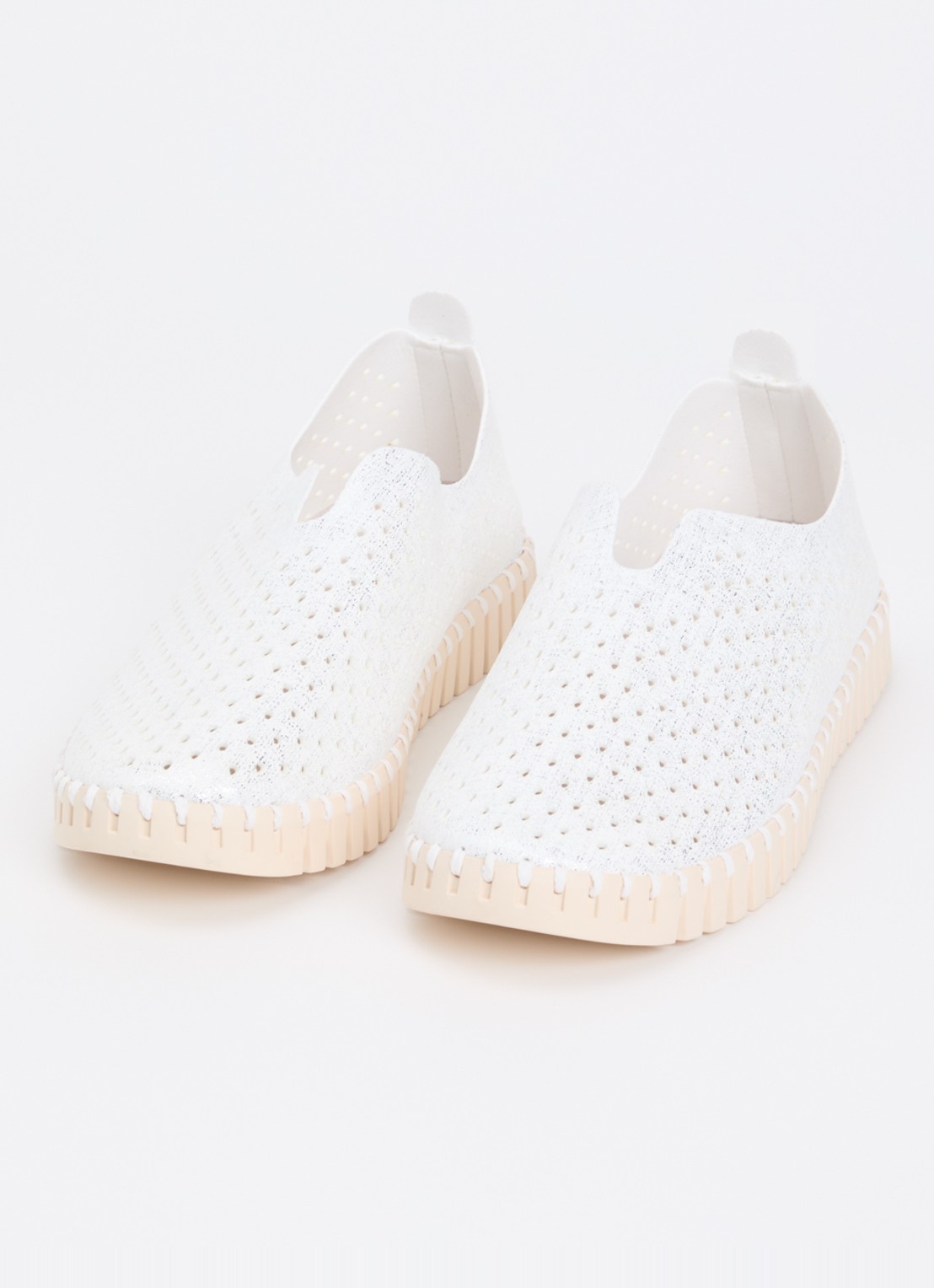 Ilse Jacobsen Tulip slip-on met metallic details - detail 3 wit
