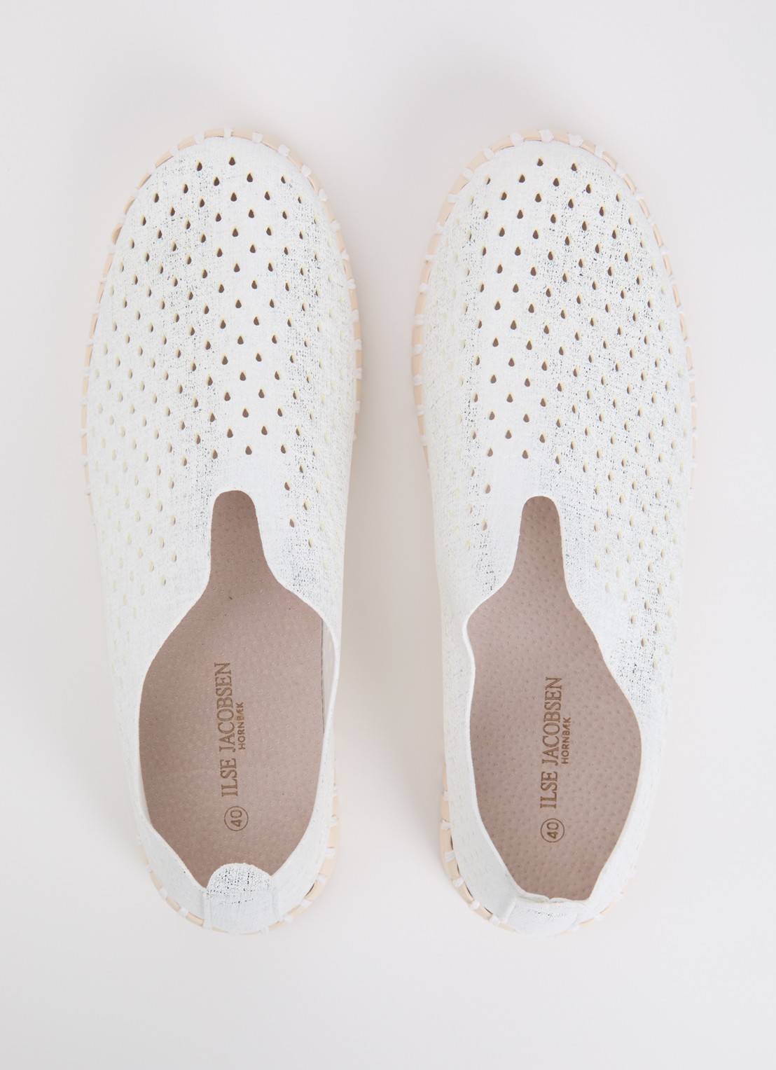 Ilse Jacobsen Tulip slip-on met metallic details - detail 4 wit