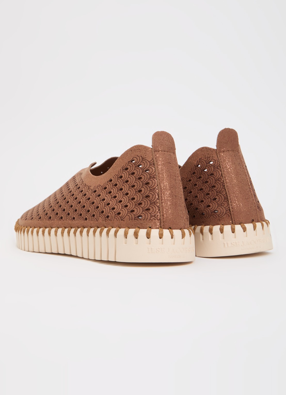 Ilse Jacobsen Tulip slip-on met metallic details - achterkant 5 bruin