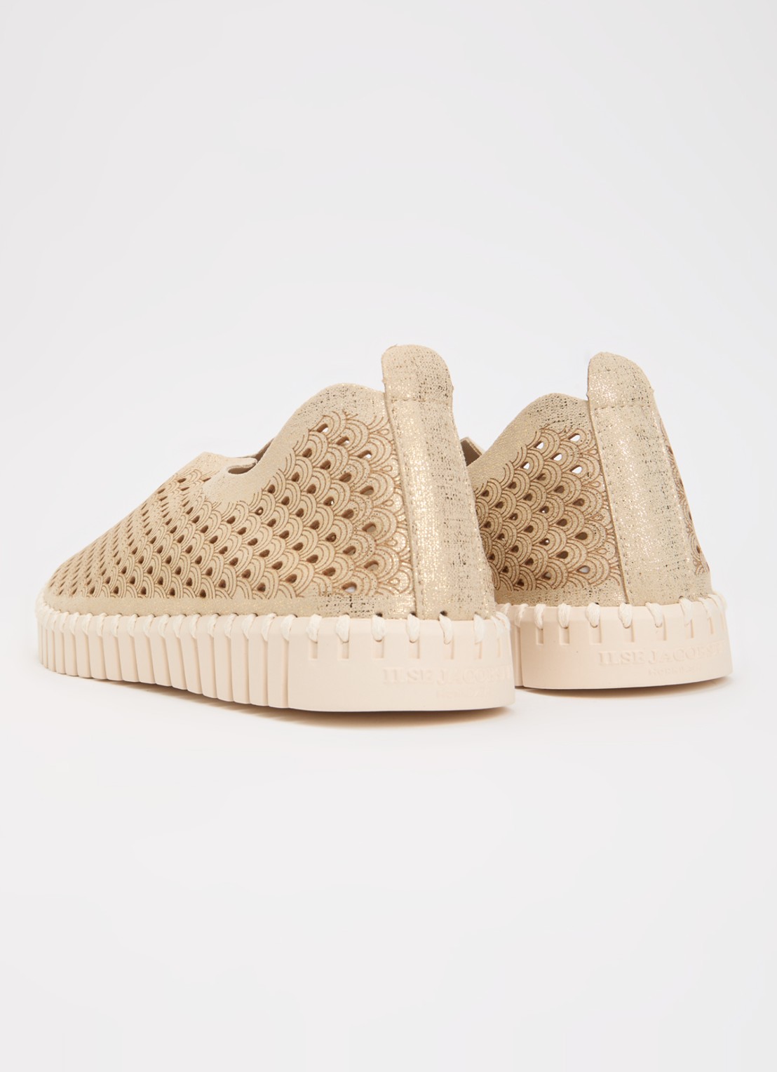 Ilse Jacobsen Tulip slip-on met metallic details - achterkant 5 beige