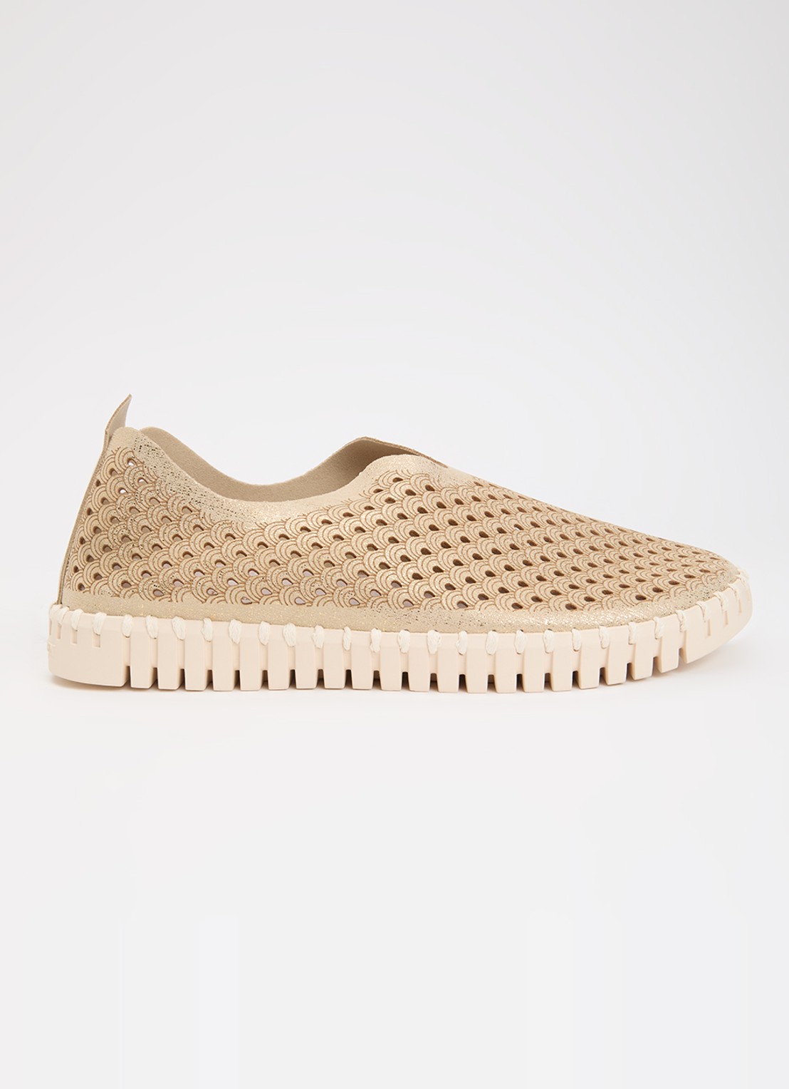 Ilse Jacobsen Tulip slip-on met metallic details - voorkant 4 beige