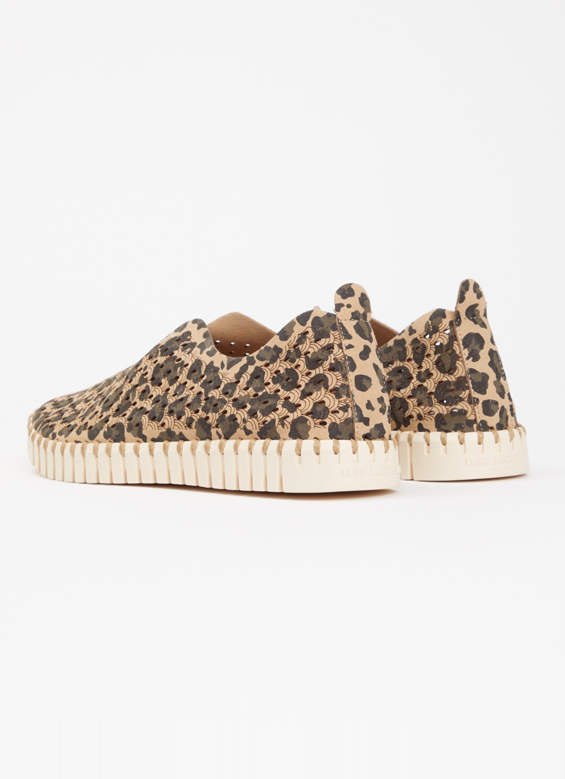 Ilse Jacobsen Tulip slip-on met panterprint - achterkant beige