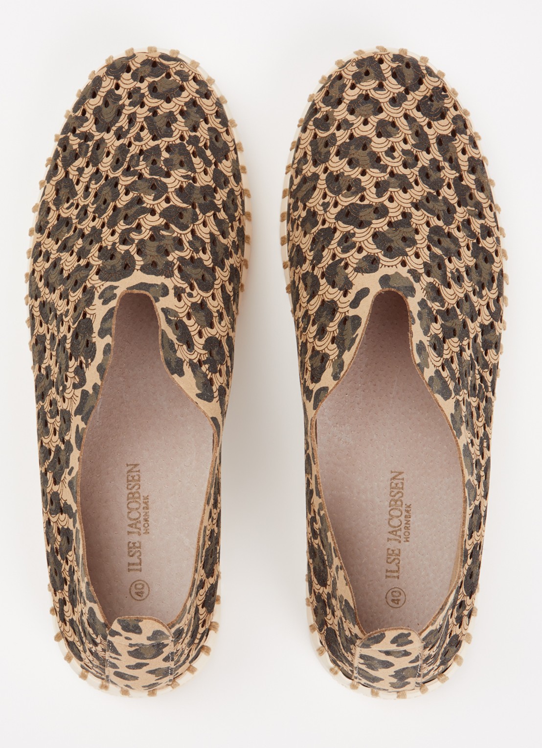 Ilse Jacobsen Tulip slip-on met panterprint - detail 3 beige