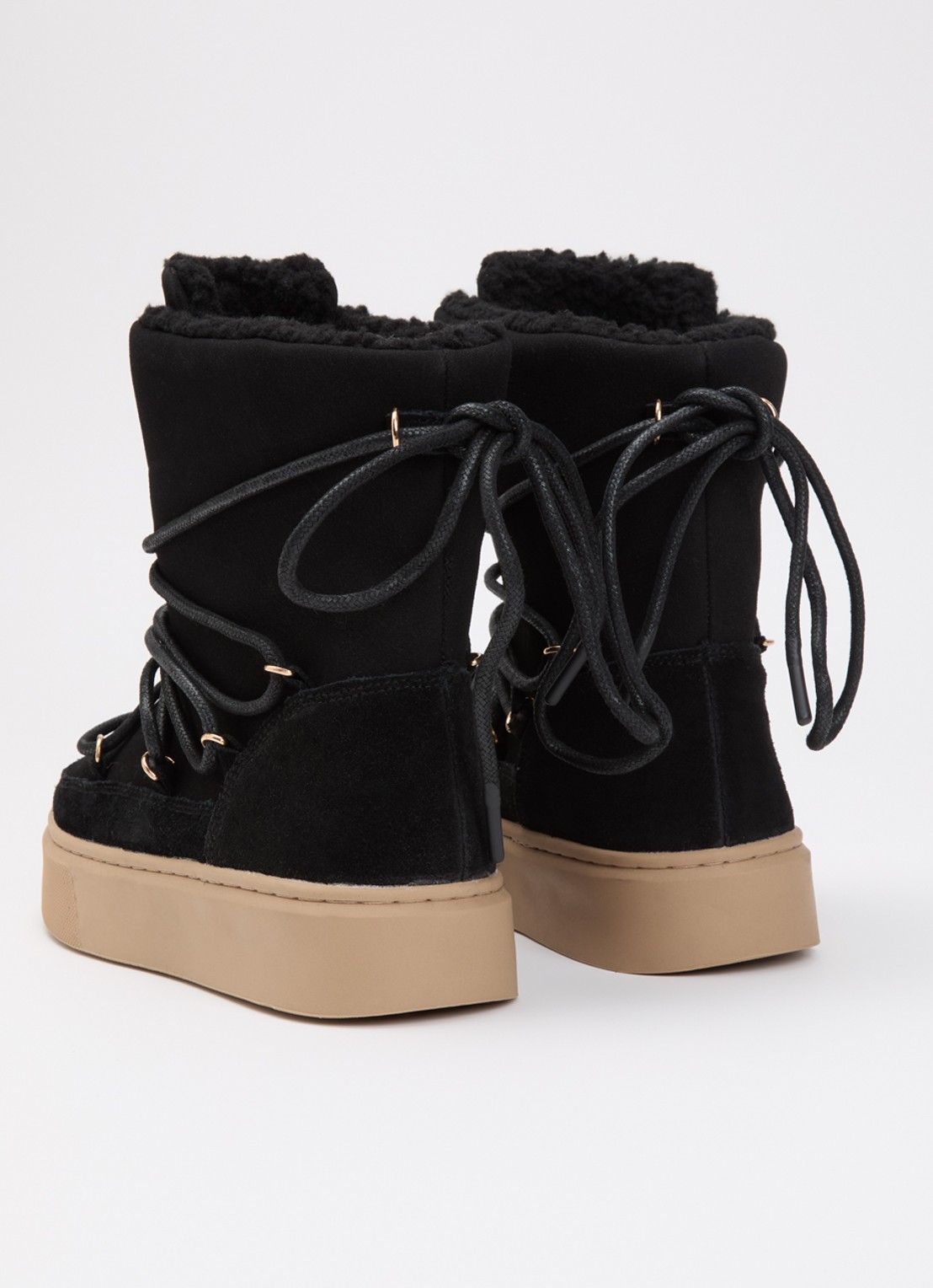 Ilse Jacobsen Warm Winter snowboot van suède  - achterkant 3 zwart