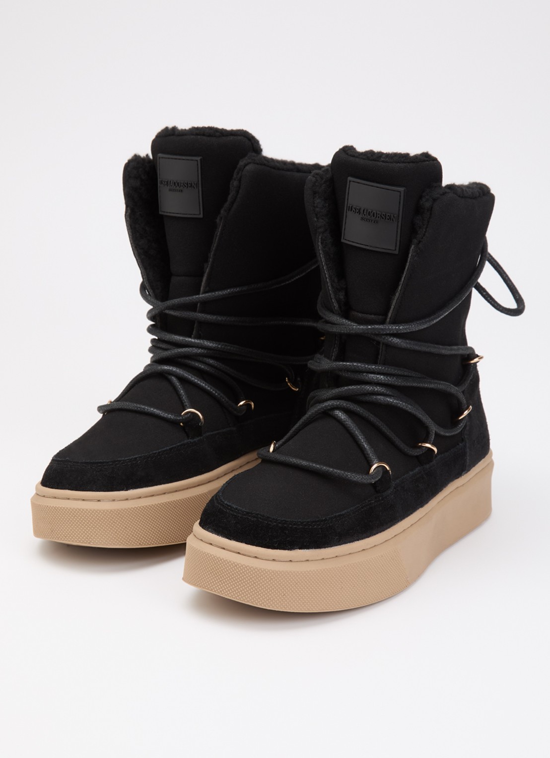 Ilse Jacobsen Warm Winter snowboot van suède  - detail zwart