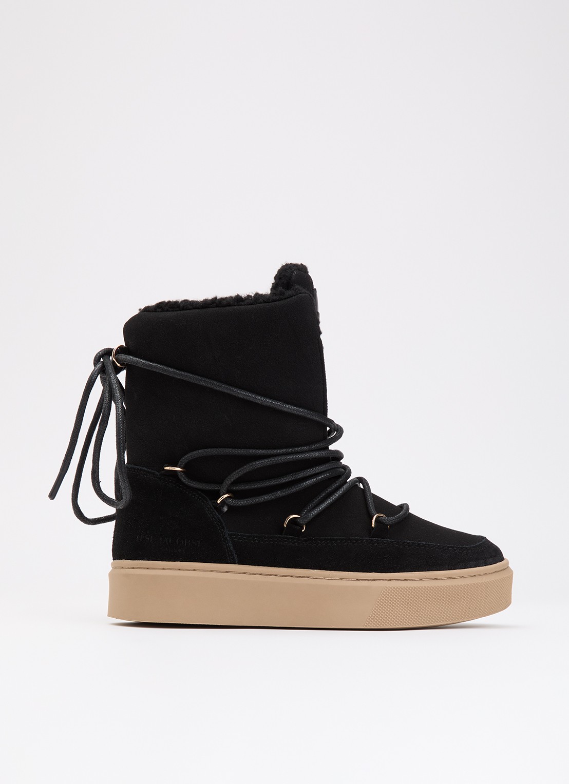 Ilse Jacobsen Warm Winter snowboot van suède  - voorkant 4 zwart