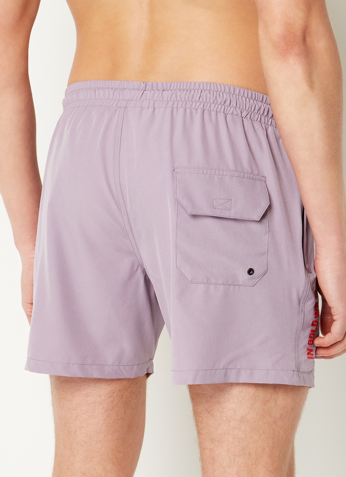 In Gold We Trust The Marley zwemshorts met ritszakken en logo - achterkant 4 lila