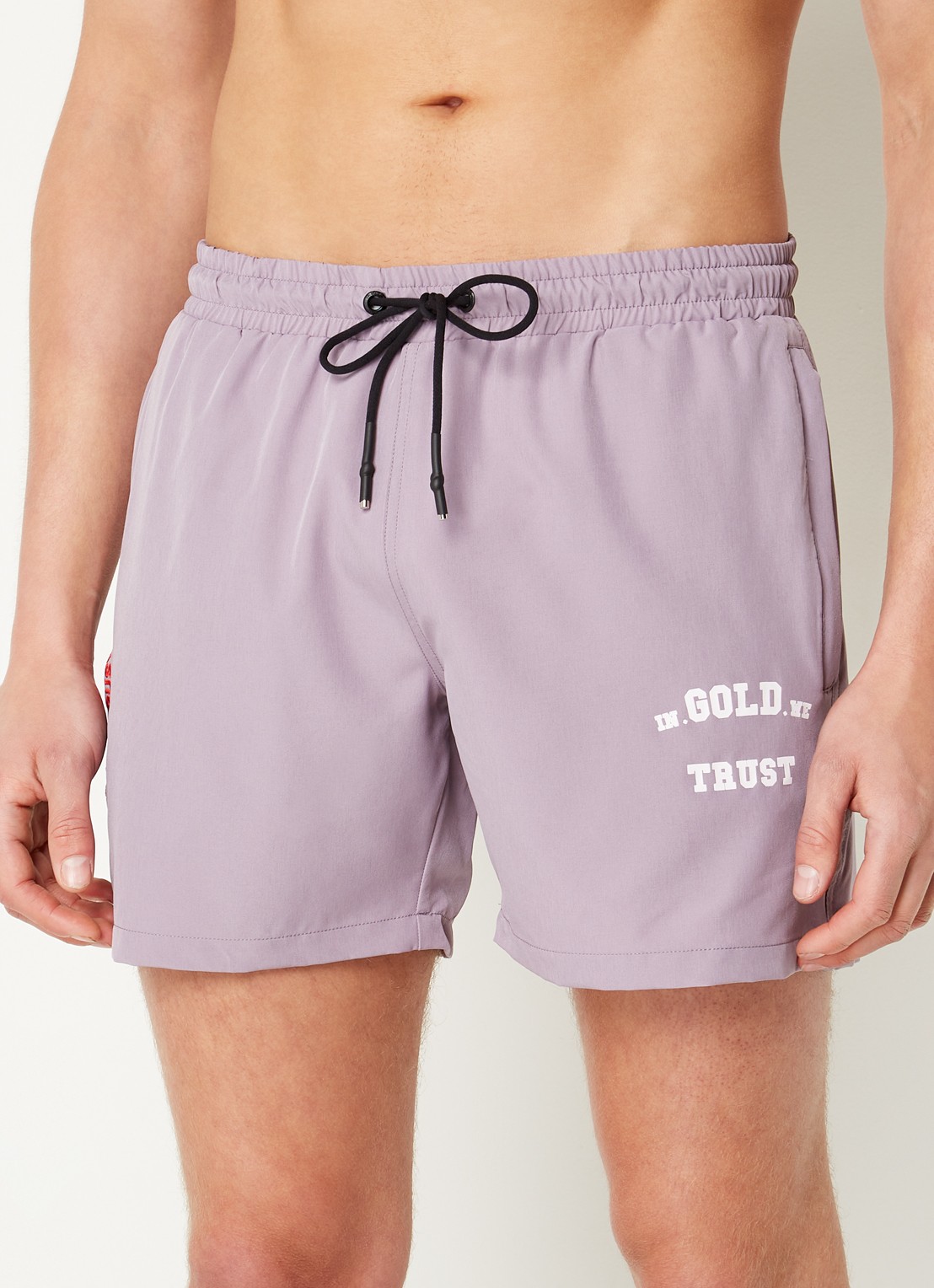 In Gold We Trust The Marley zwemshorts met ritszakken en logo - detail 3 lila