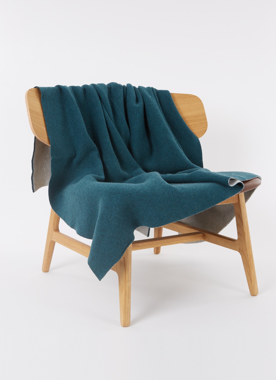 Iosis Verso plaid in wolblend 130 x 170 cm - voorkant 3 groen