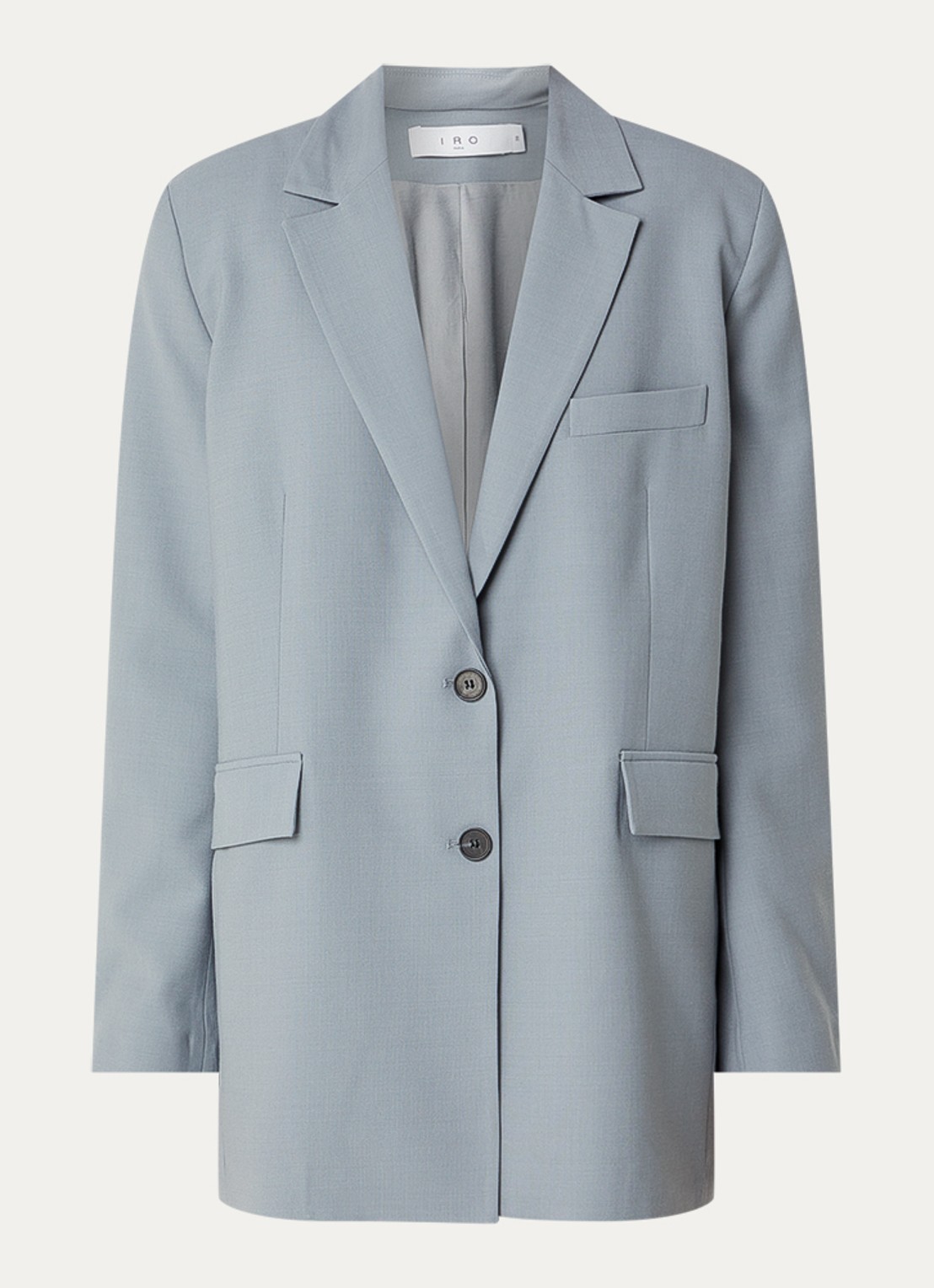 IRO Alapi blazer in wolblend met klepzakken - voorkant grijs