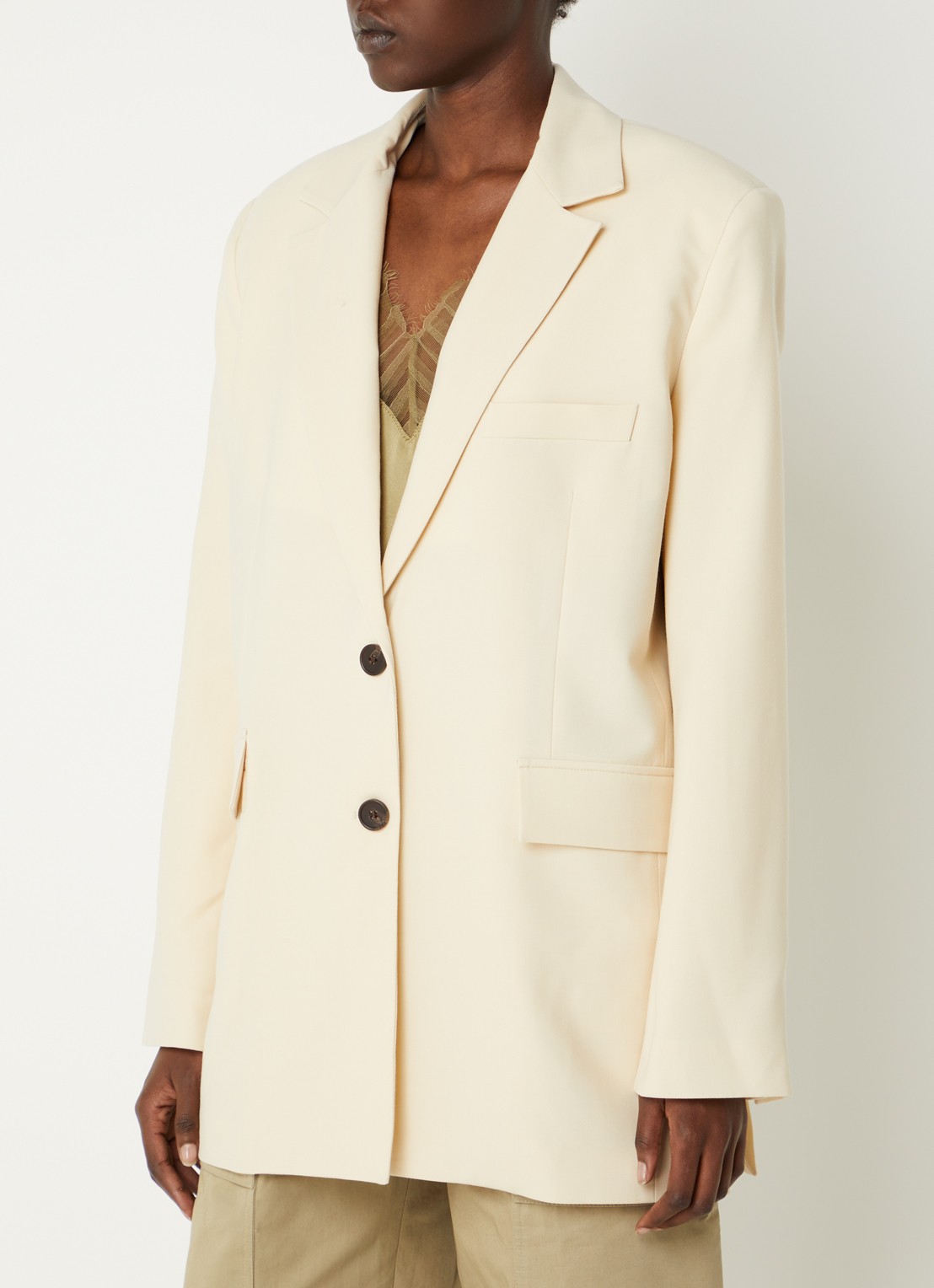 IRO Alapi blazer in wolblend met klepzakken - detail 3 beige
