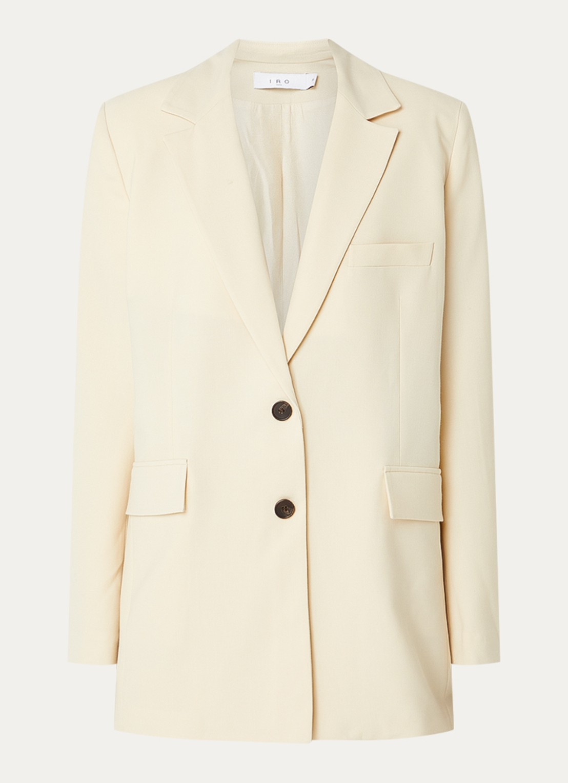 IRO Alapi blazer in wolblend met klepzakken - voorkant beige