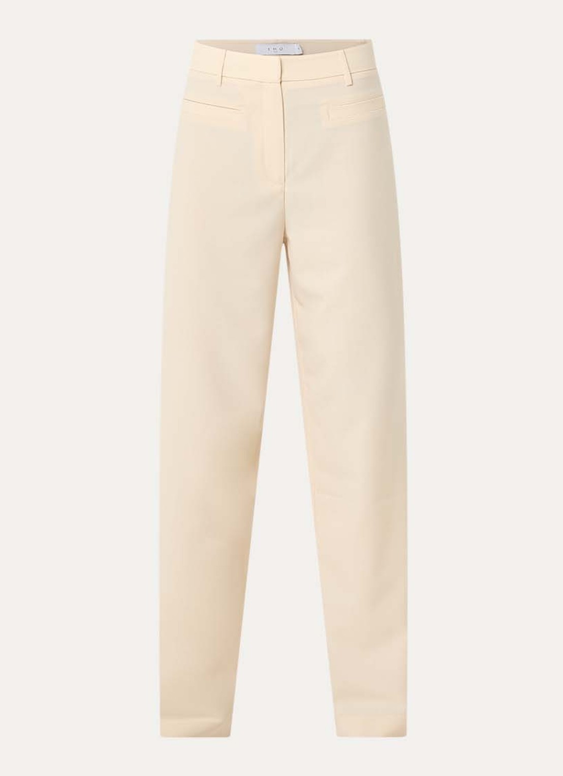 IRO Aluri high waist loose fit pantalon met paspelzakken - voorkant 2 creme