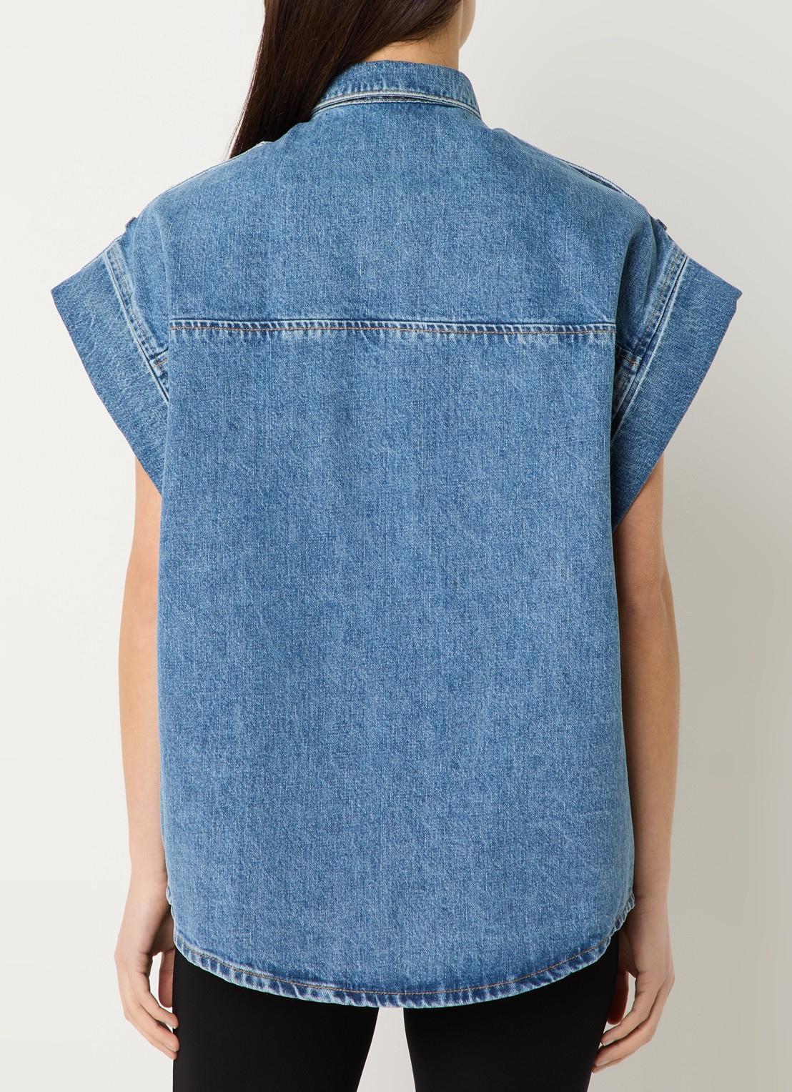 IRO Anglias blouse van denim - achterkant 3 indigo