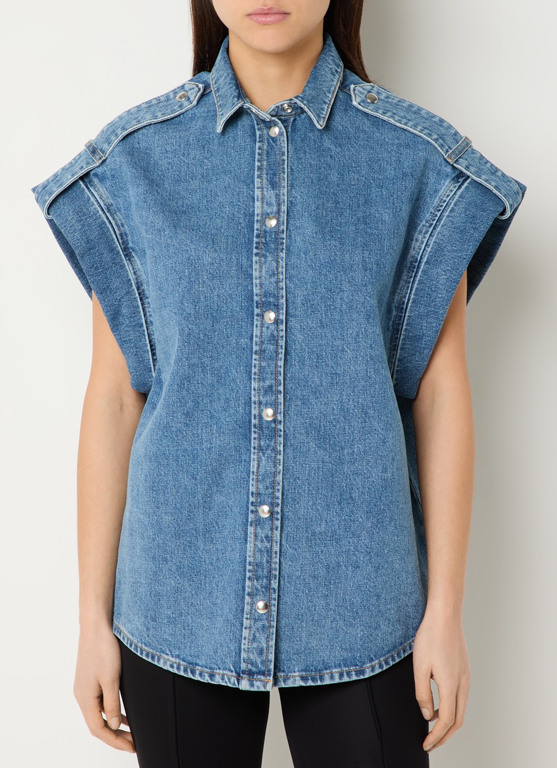 IRO Anglias blouse van denim - detail 4 indigo