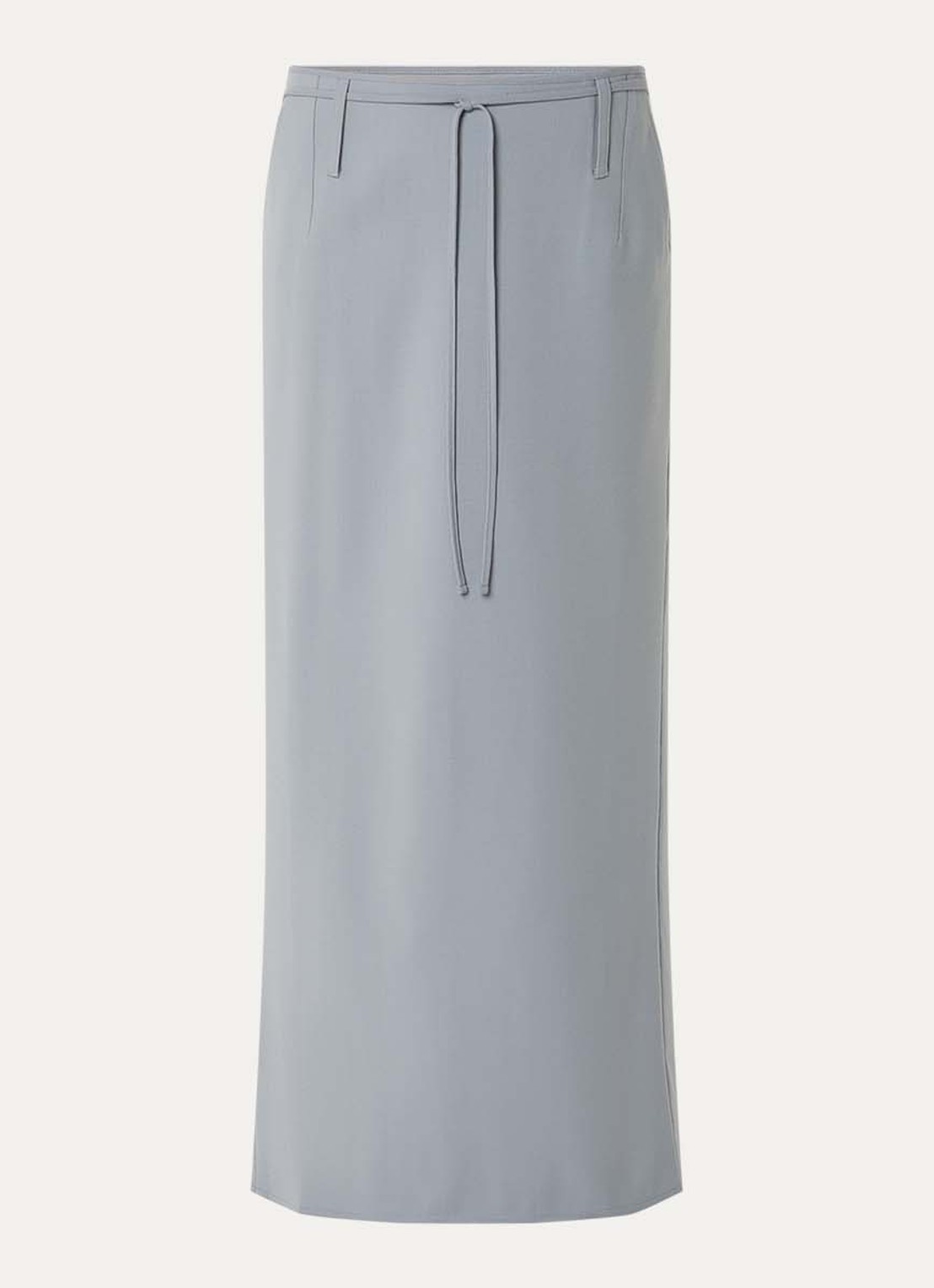 IRO Arline maxi rok in wolblend met strikceintuur - voorkant grijs