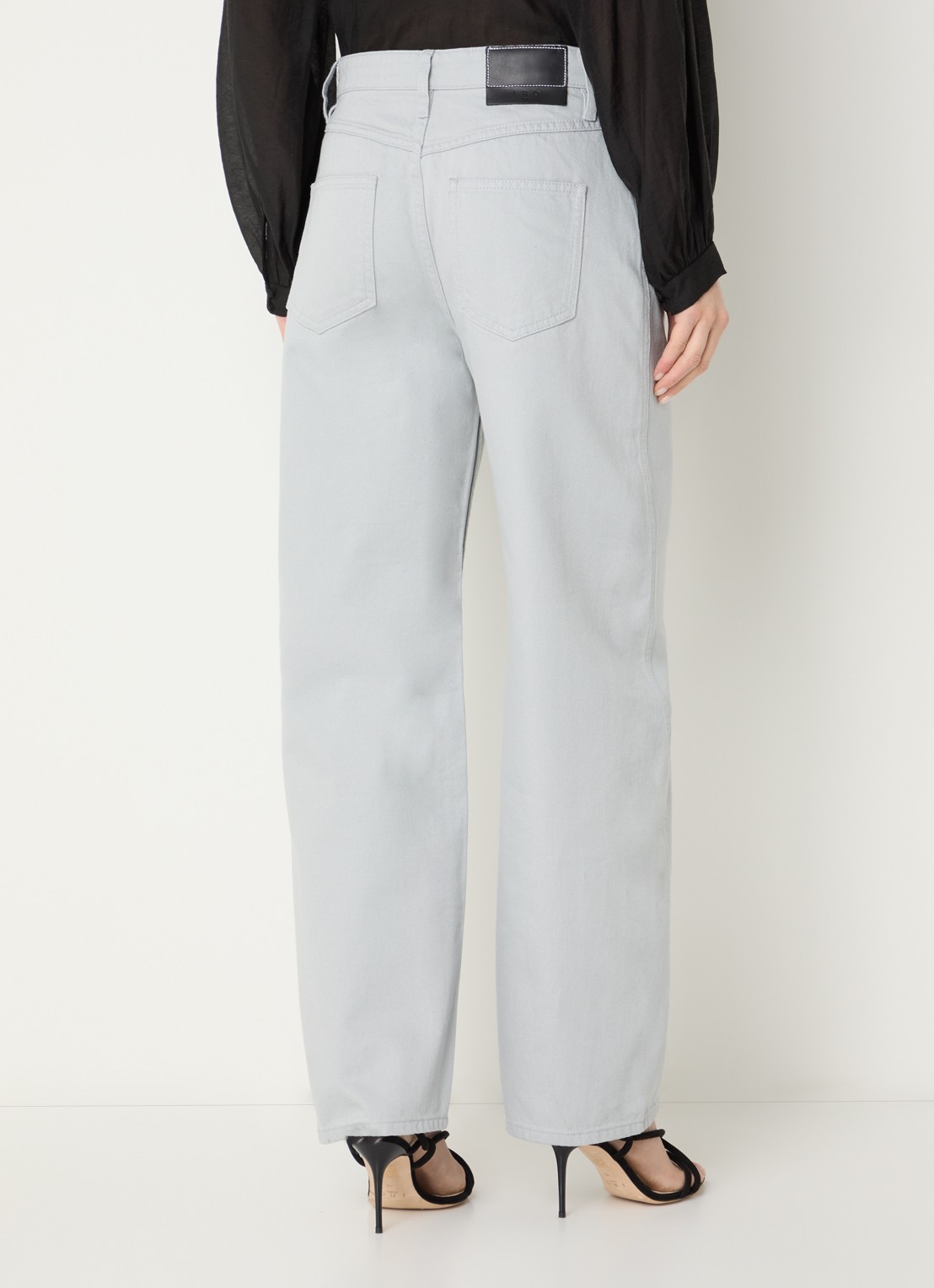 IRO Aurelien high waist straight leg jeans met gekleurde wassing - achterkant grijs