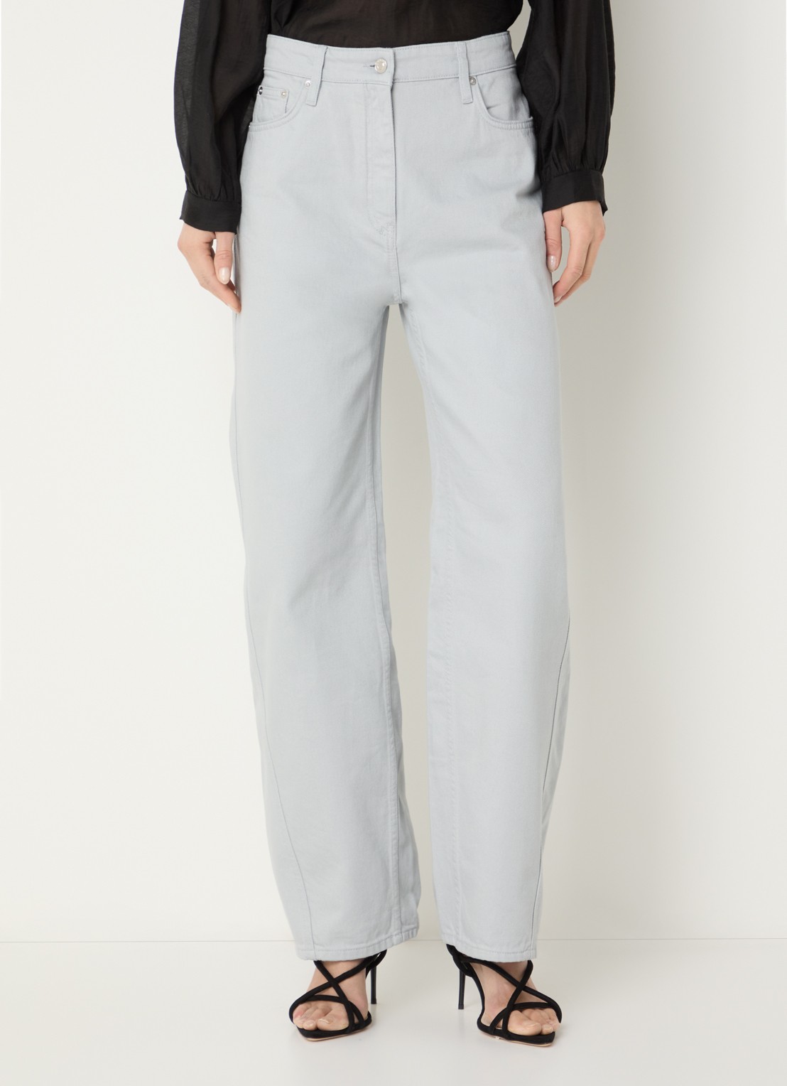 IRO Aurelien high waist straight leg jeans met gekleurde wassing - detail 4 grijs