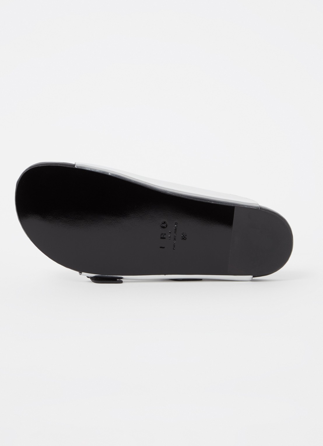 IRO Billie slipper van leer met metallic finish - detail 4 zilver
