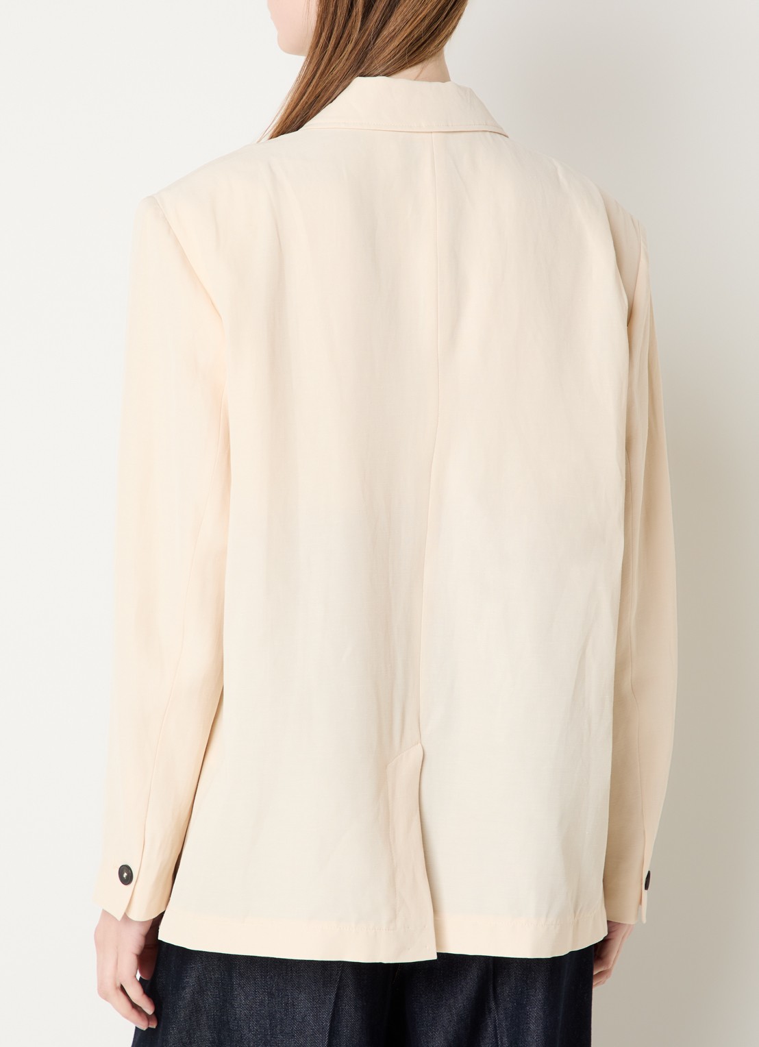 IRO Blazer in linnenblend met schoudervulling - achterkant 4 creme
