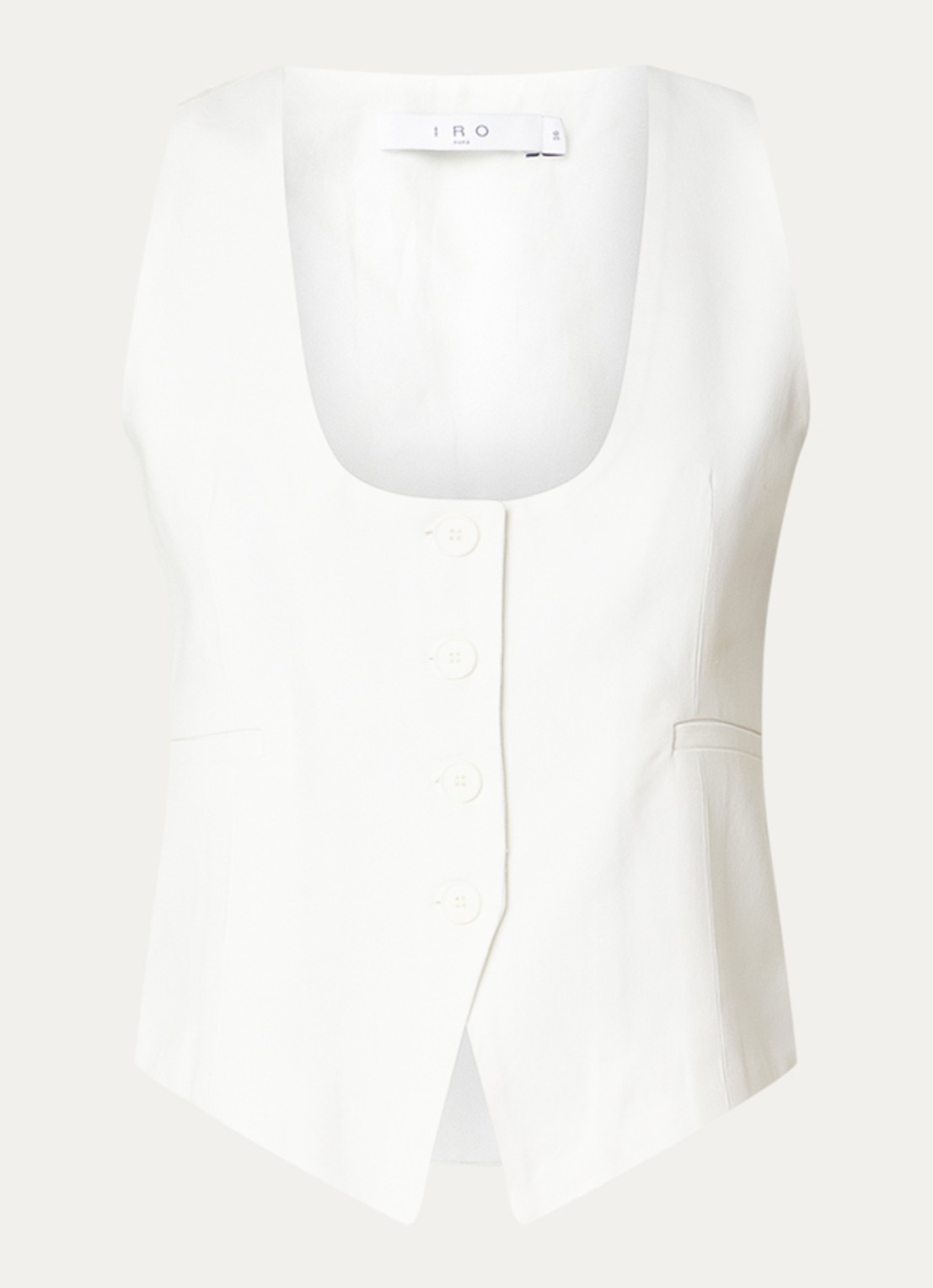 IRO Cala gilet met paspelzakken  - voorkant gebroken wit