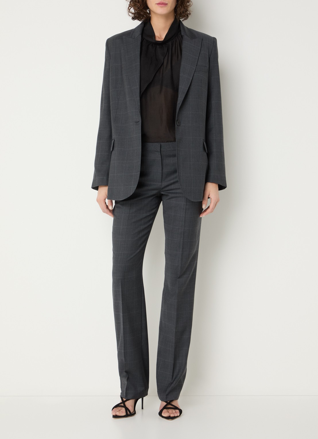 IRO Calu blazer in wolblend met klepzakken - voorkant 4 antraciet