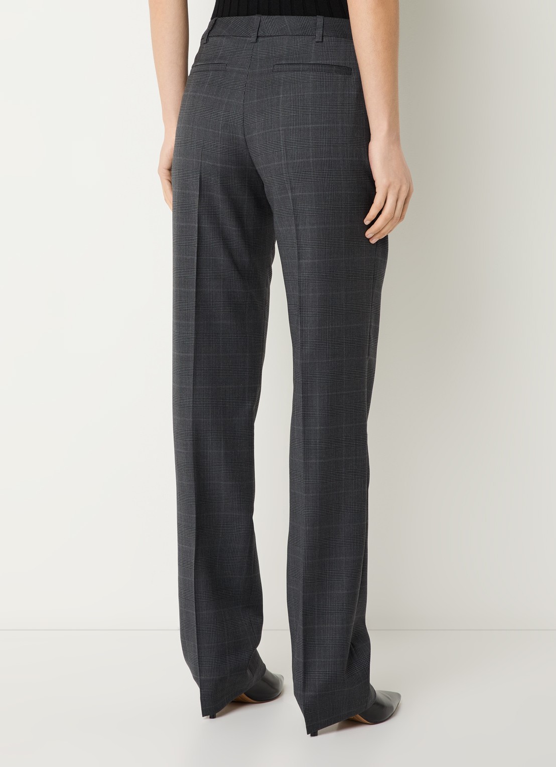 IRO Cayana high waist regular fit pantalon in wolblend - achterkant 2 donkergrijs
