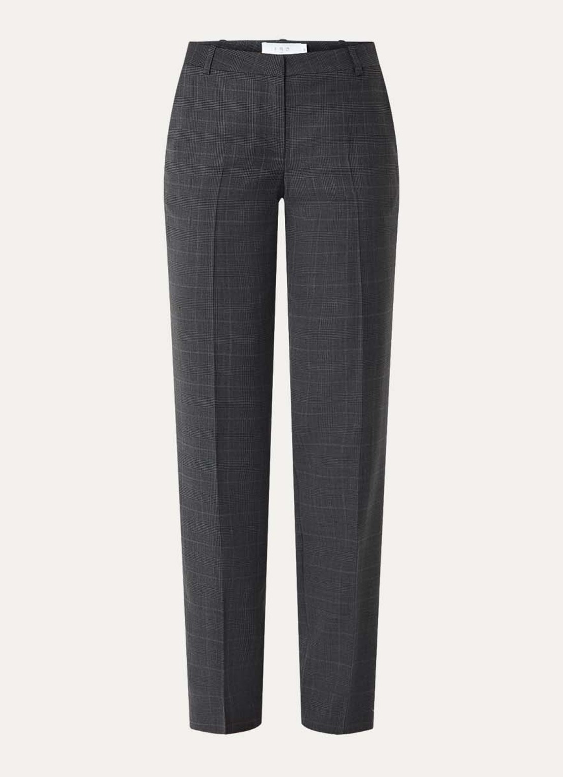 IRO Cayana high waist regular fit pantalon in wolblend - voorkant 3 donkergrijs