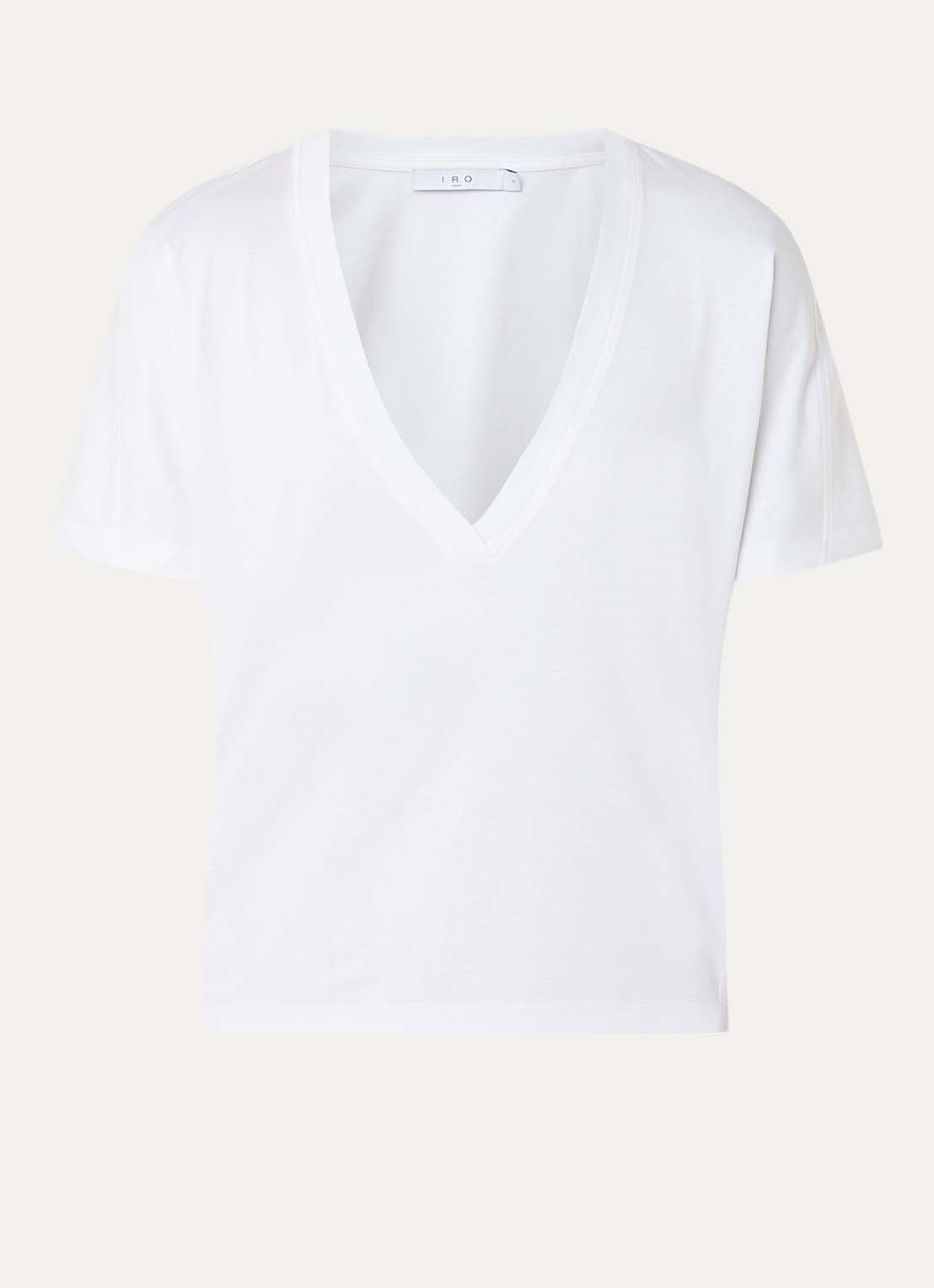 IRO Celiane T-shirt met V-hals - voorkant 3 wit