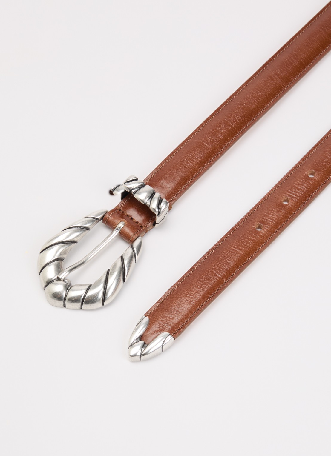 IRO Embella Baby riem van kalfsleer - detail cognac