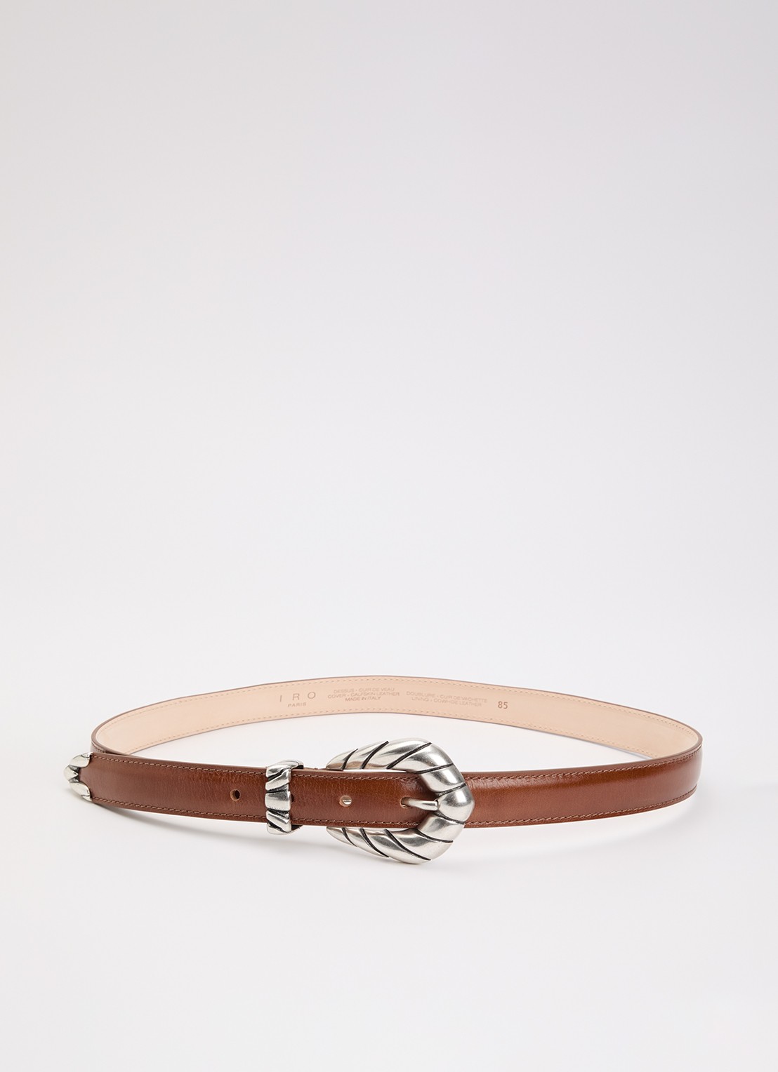 IRO Embella Baby riem van kalfsleer - voorkant 2 cognac