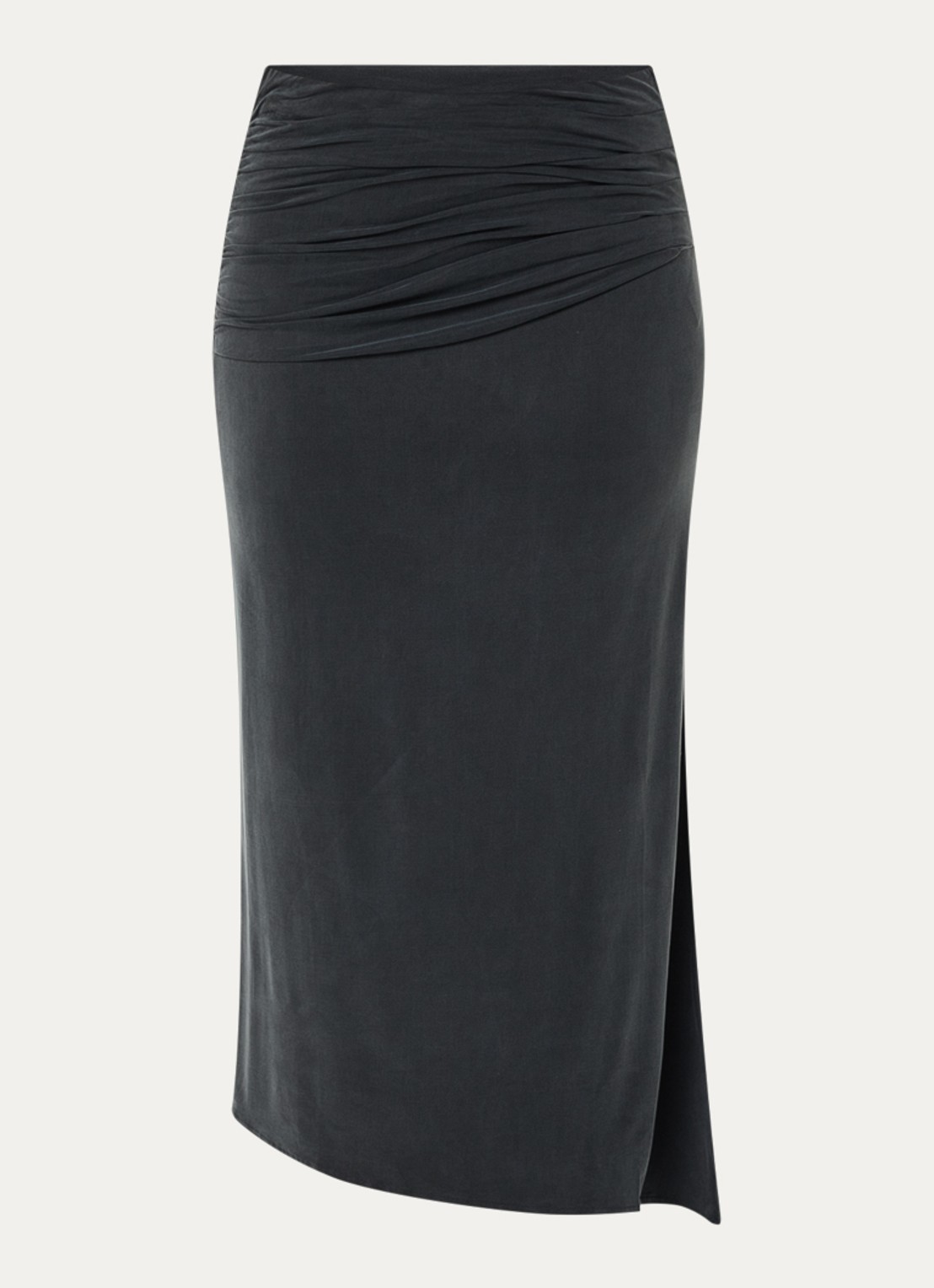IRO Emeraude midi rok met split - voorkant 2 donkergrijs