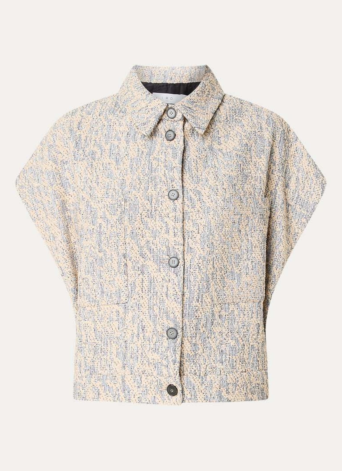 IRO Estel blouse met opgestikte zakken en tweed-look - voorkant 3 beige