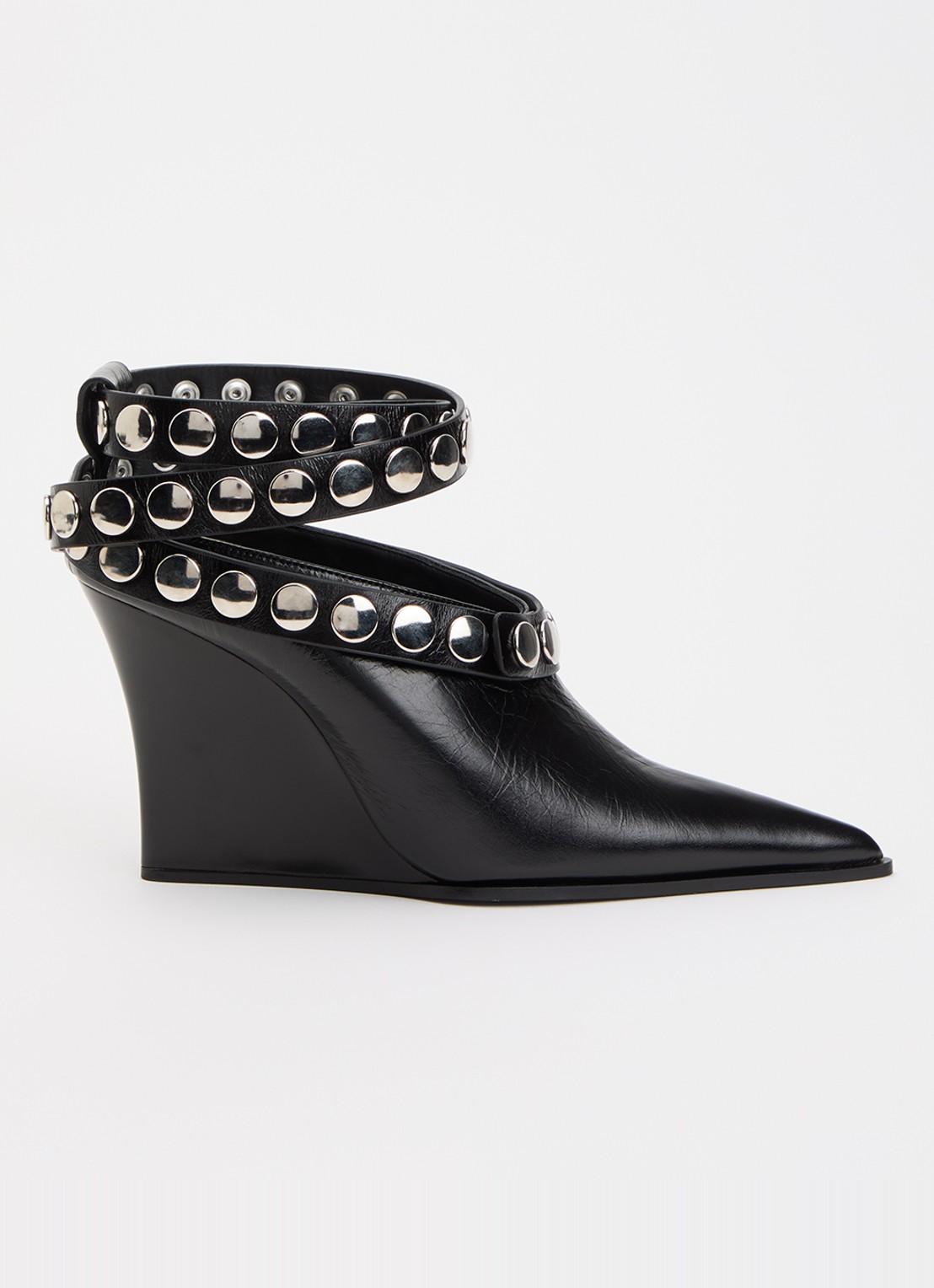 IRO Fauve Click pump van leer met studs - voorkant zwart