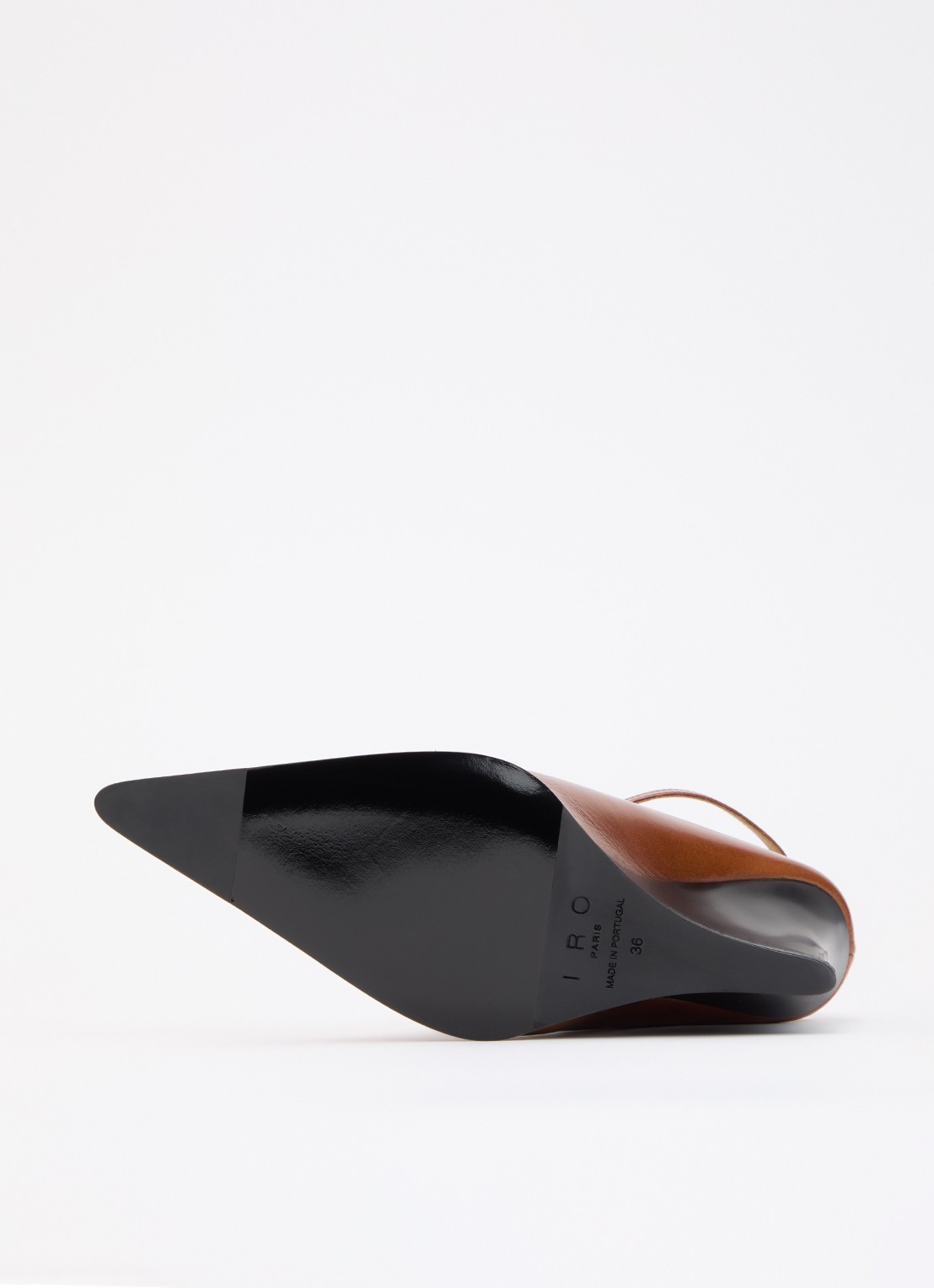 IRO Fauve pump van leer - detail 5 cognac