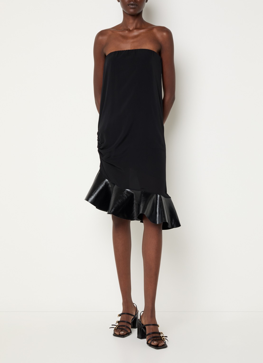 IRO Florence mini jurk in zijdeblend met asymmetrische zoom - detail 4 zwart