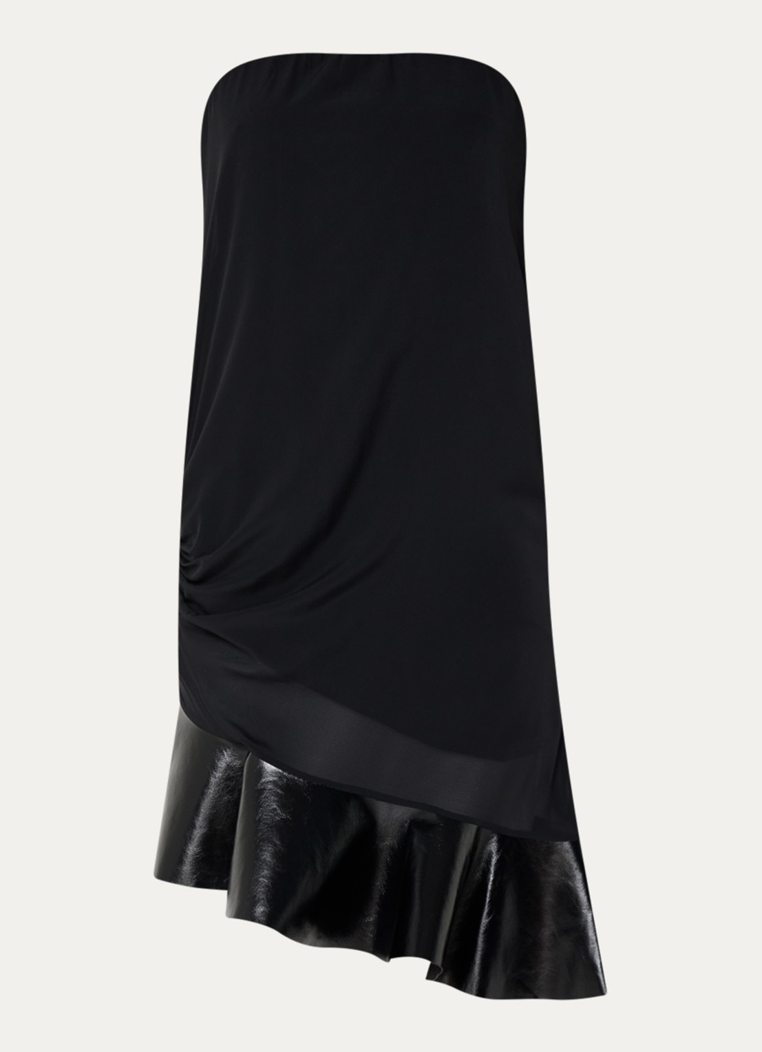 IRO Florence mini jurk in zijdeblend met asymmetrische zoom - voorkant 2 zwart