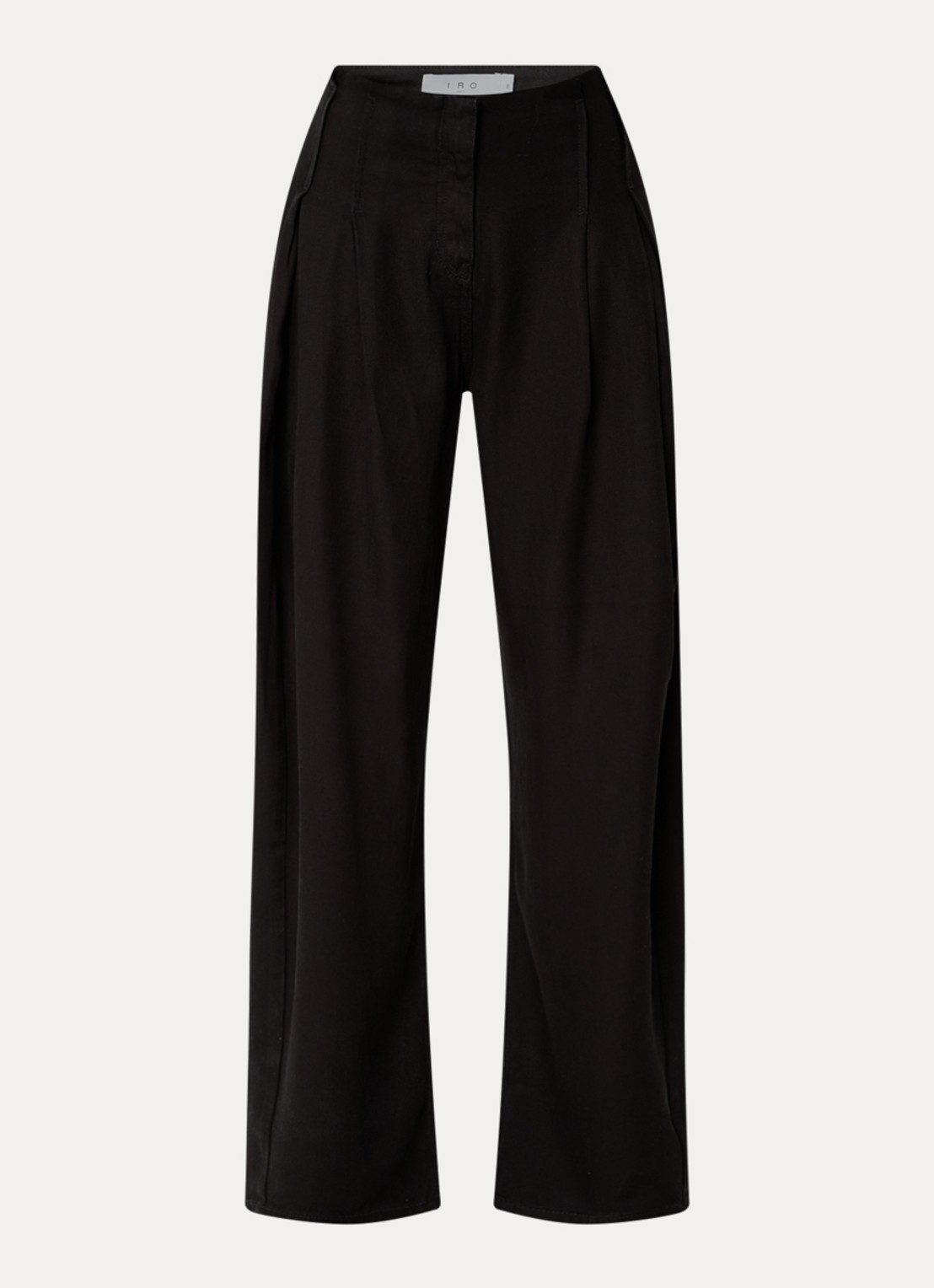IRO Flowy high waist loose fit jeans met plooidetail - voorkant 3 zwart