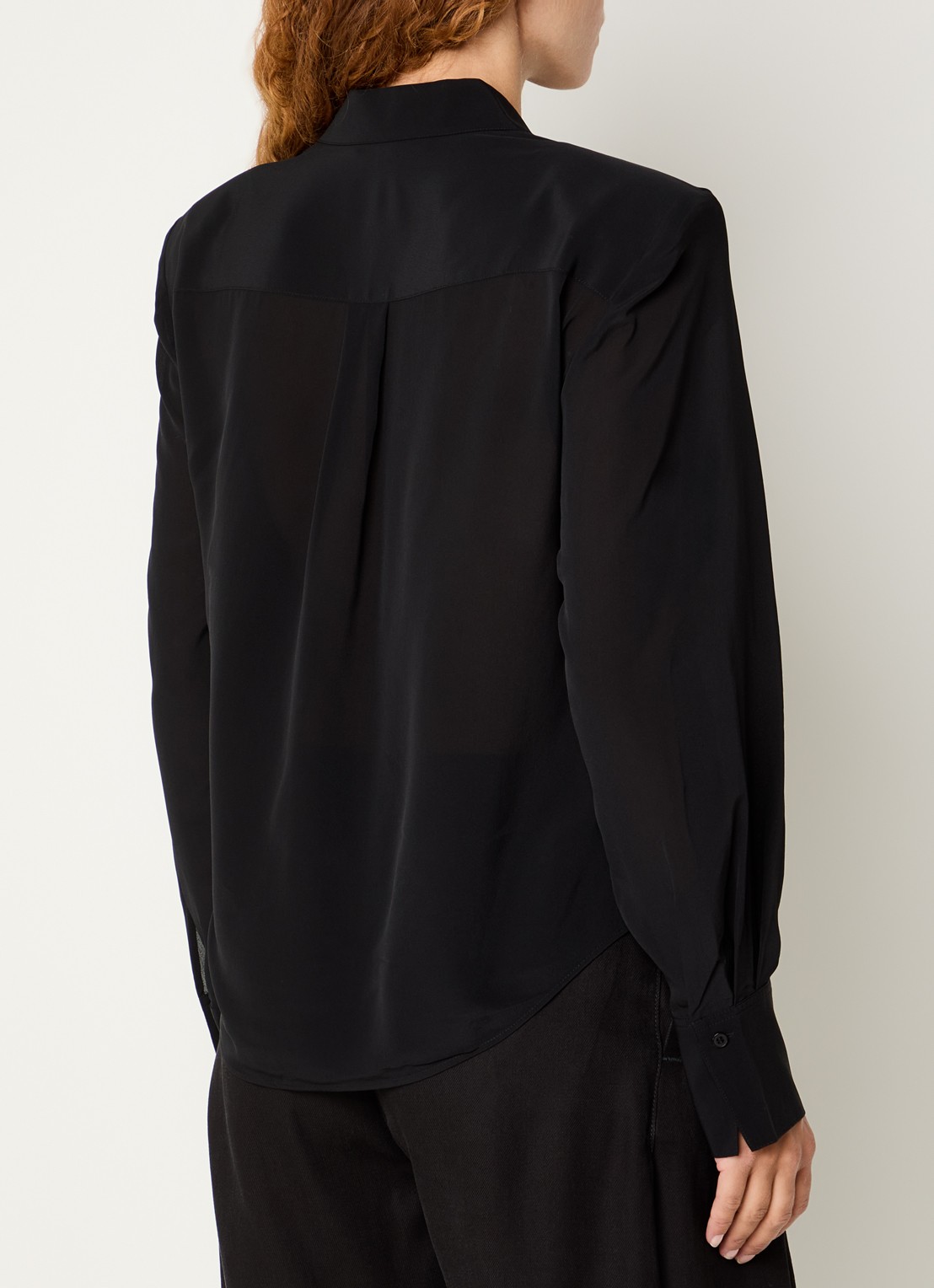IRO Foxie semi-transparante blouse met borstzak - achterkant 2 zwart