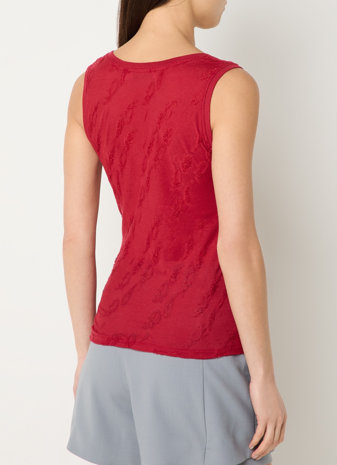 IRO Galadriel top met structuur - achterkant rood
