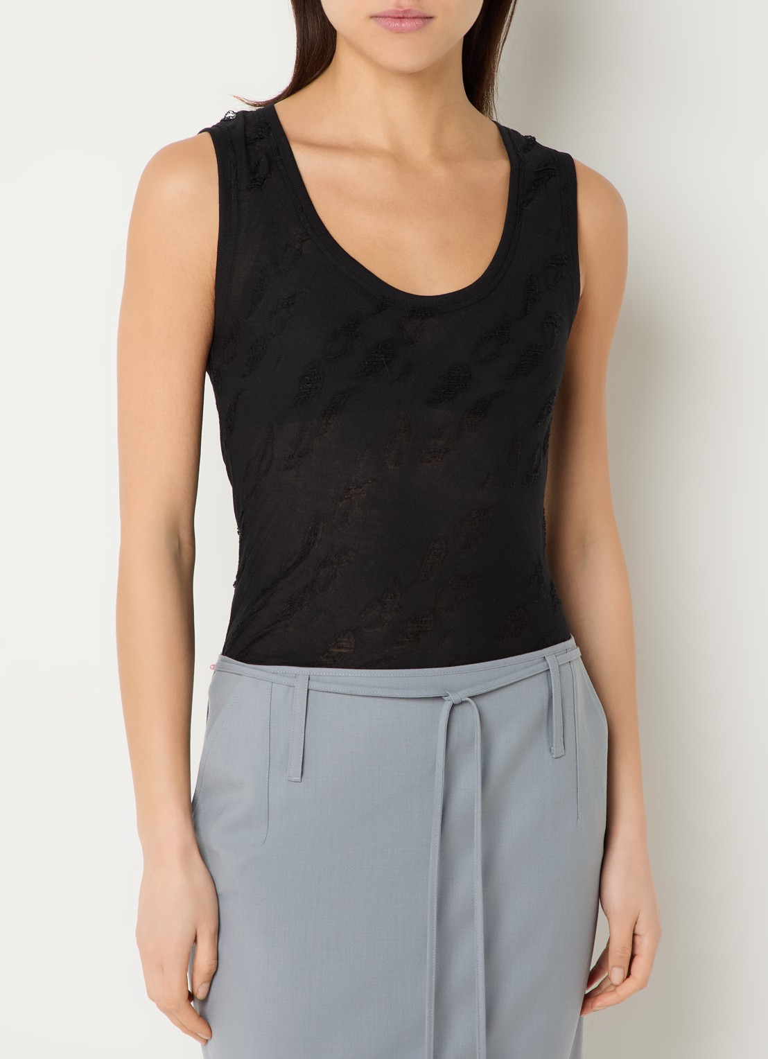 IRO Galadriel top met structuur - detail zwart