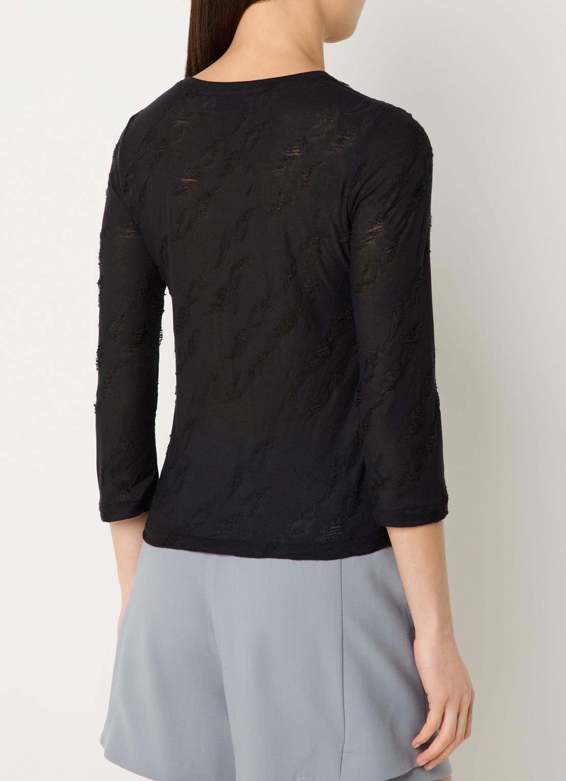 IRO Gracelia longsleeve met structuur - achterkant 3 zwart